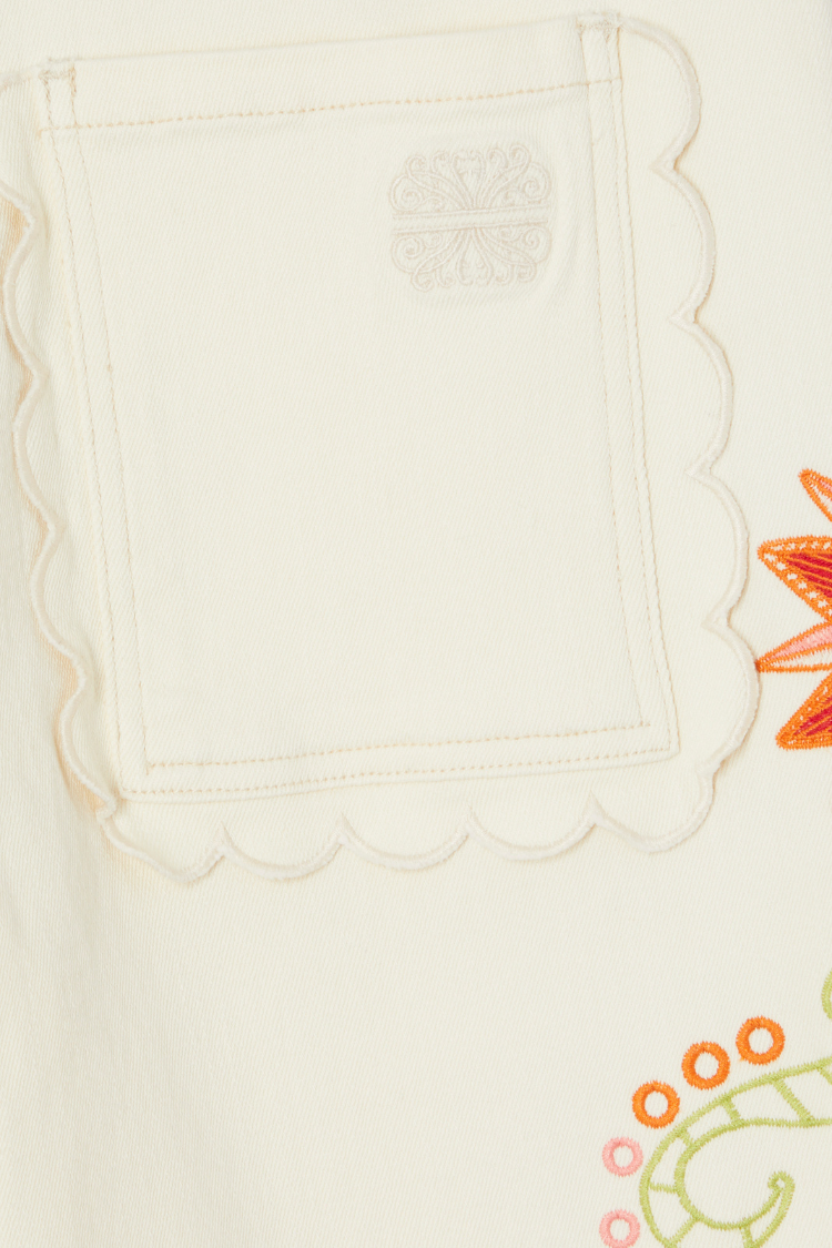 Ecru Enchanted Cut Work Scallop Jeans、mySite、solidvoid