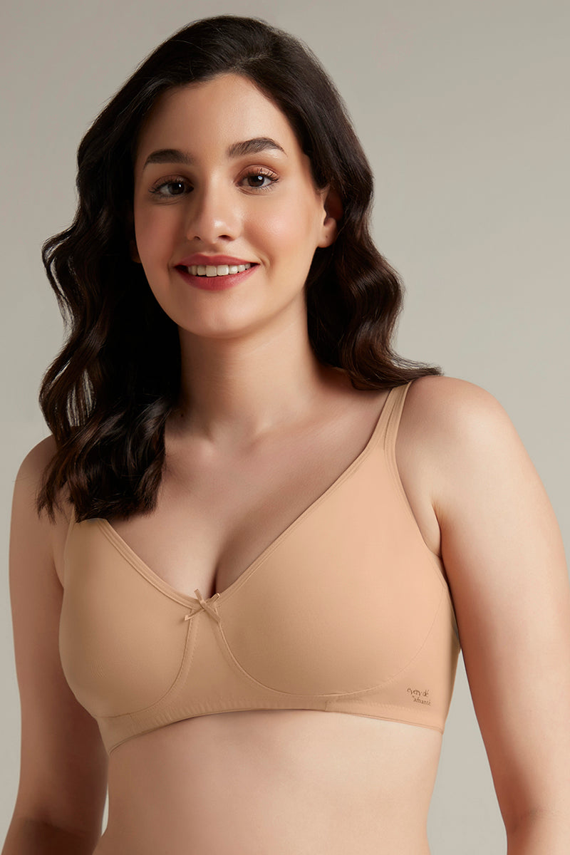  Chic Comfort Non-Padded and Non-Wired Cotton Bra - Sandalwood、mySite、justintrudeaud