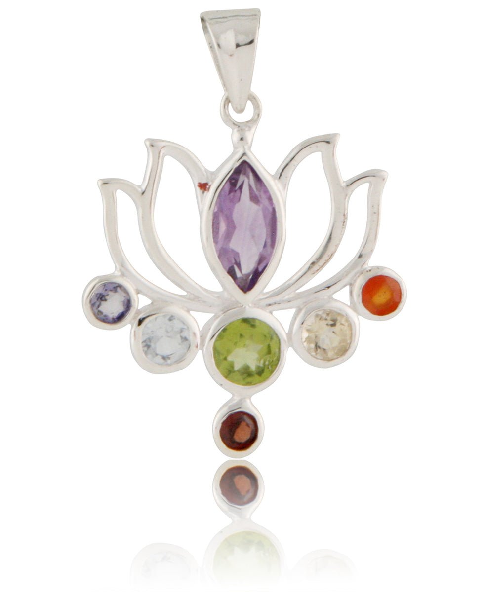 otus Chakra Gemstone Pendant – Sterling Silver Yoga Jewelry、mySite、topwebapps