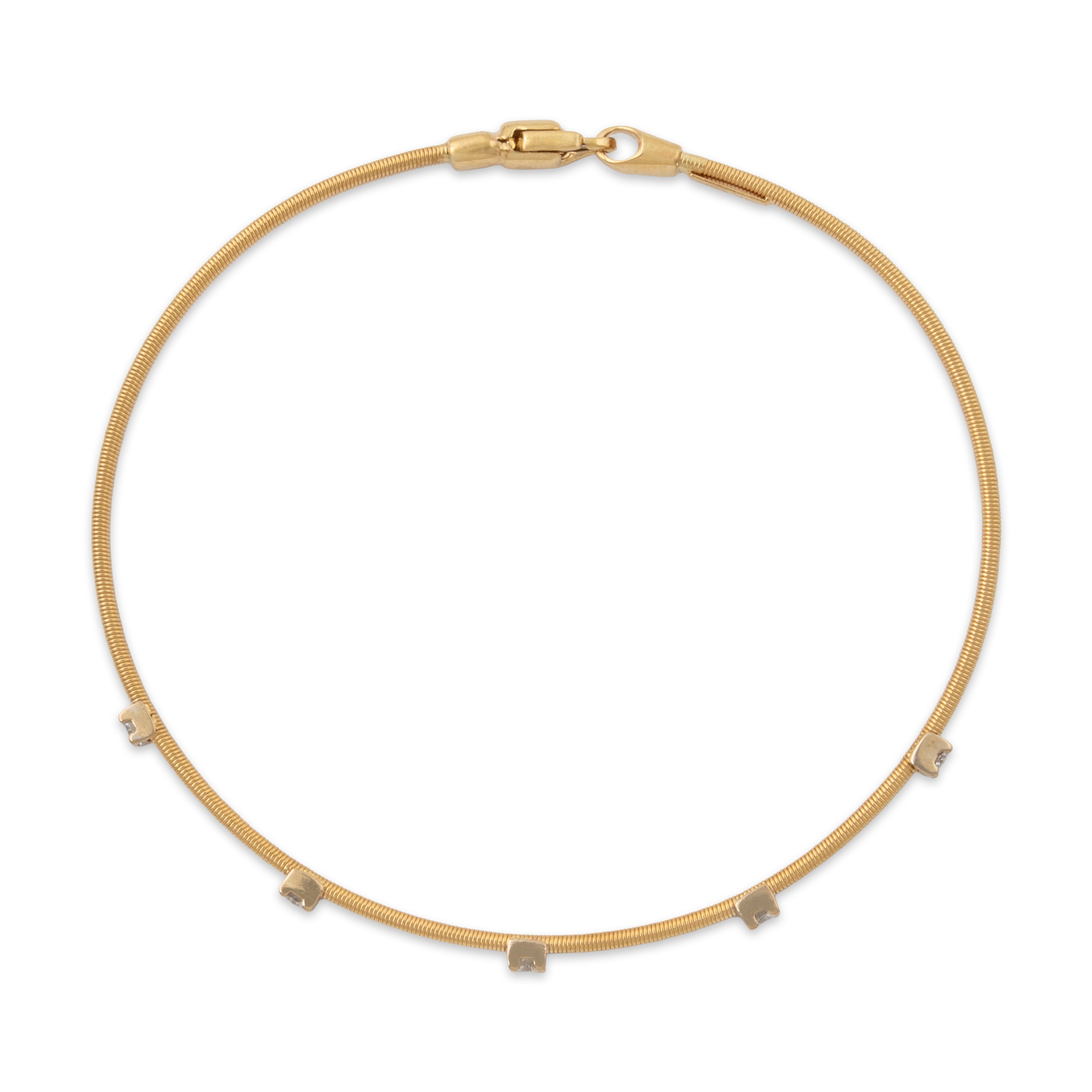 Vintage Italian 18k Yellow Gold Diamond Flexible Bracelet 7、mySite、hinf8tx79