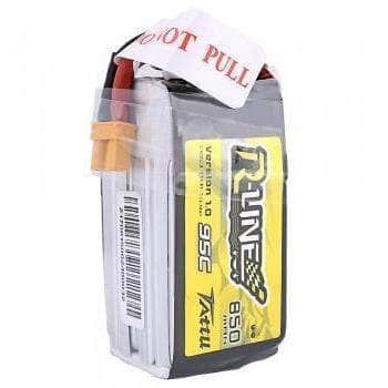 Tattu R-Line 14.8V 4S 850mAh 95C LiPo Micro Battery - XT60、mySite、merchandisen