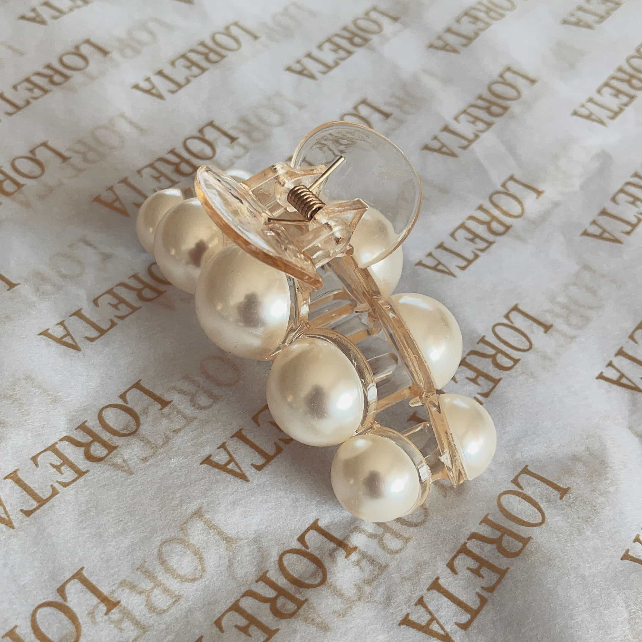  Set of 4 Pieces Pearl Hair Claw Clips (4 pieces)、mySite、merchandisen