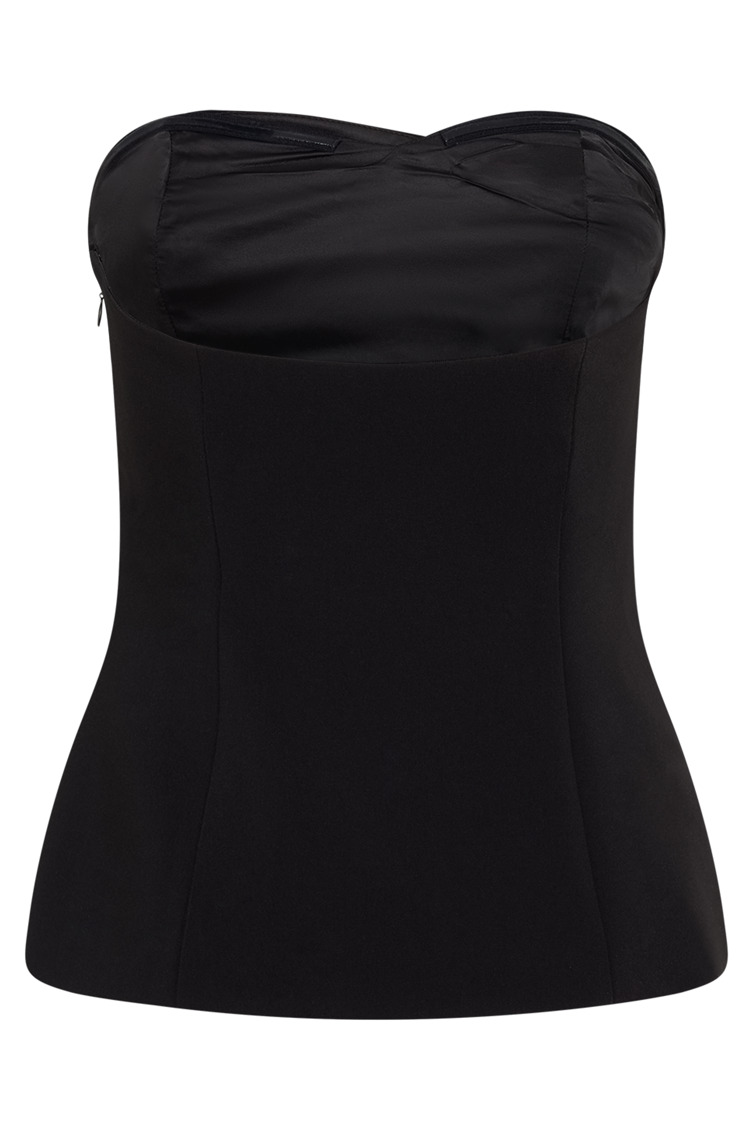 Lindie Strapless Suiting Top - Black、mySite、solidvoid