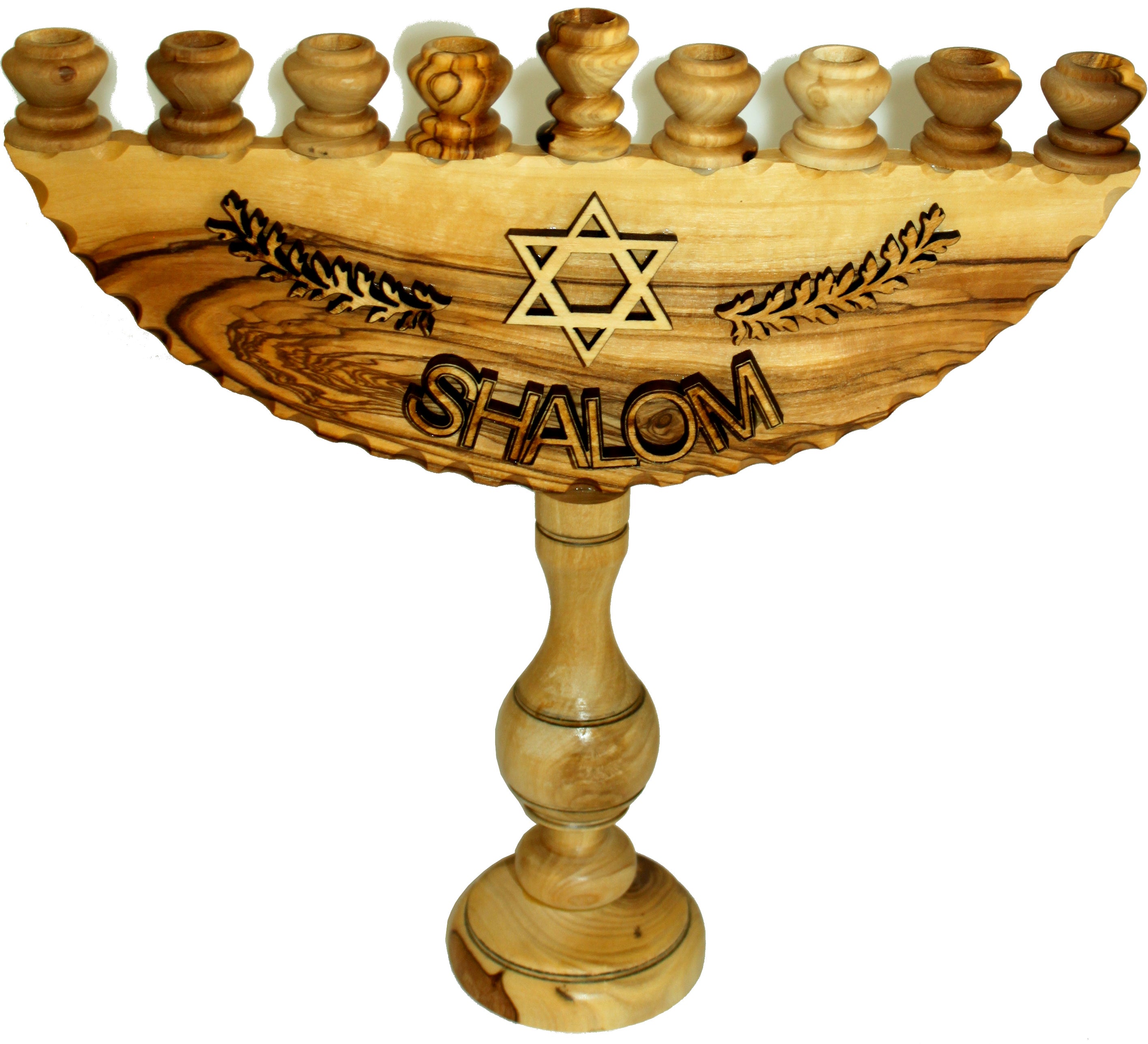 Holy Land Market Olive Wood Menorah / Hanukkiah - Large ( 9 Inches - 23 cm )、mySite、topwebapps