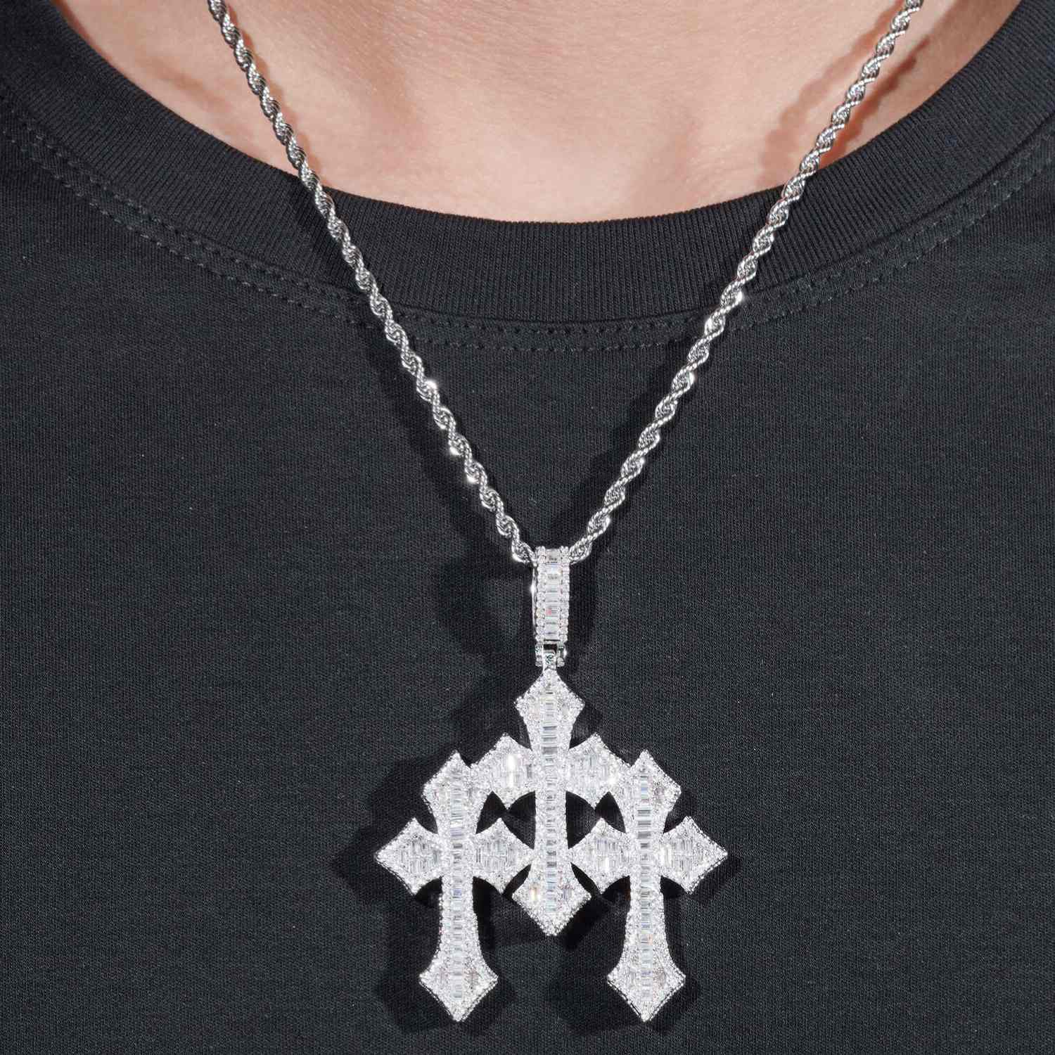 VVS Triple Cross Pendant 14K Gold、mySite、hinf8tx79