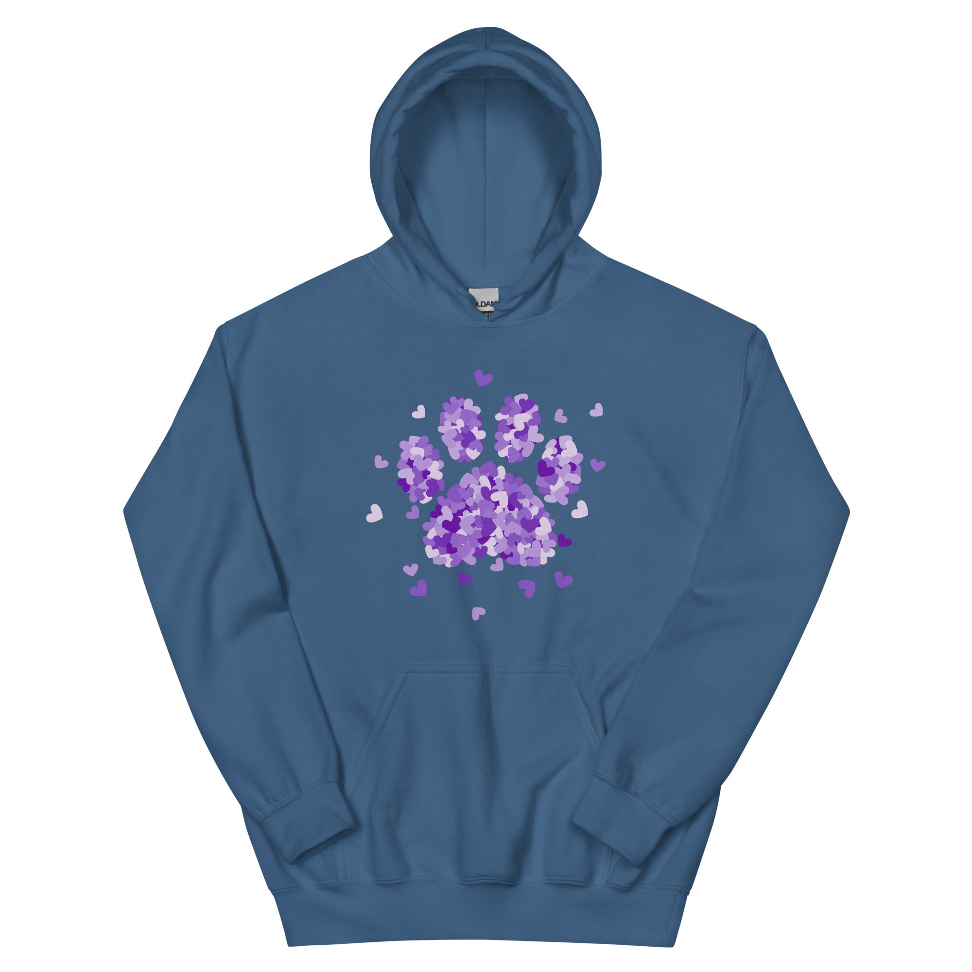 Purple Paw Print of Hearts Hoodie、mySite、camillekostekn