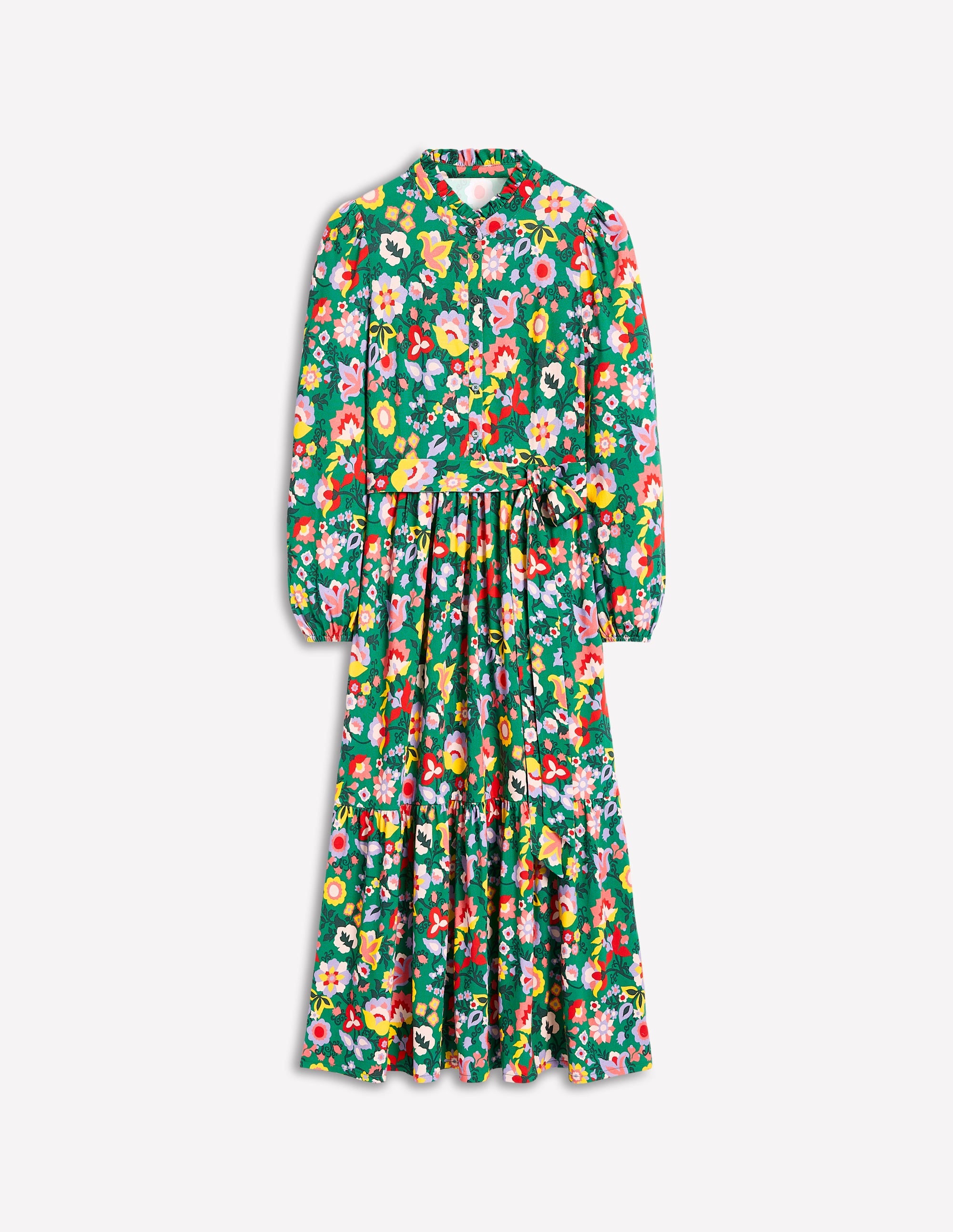  Willow Tiered Jersey Dress-Forest Grass, Flourishing Vine、mySite、ashleygrahame