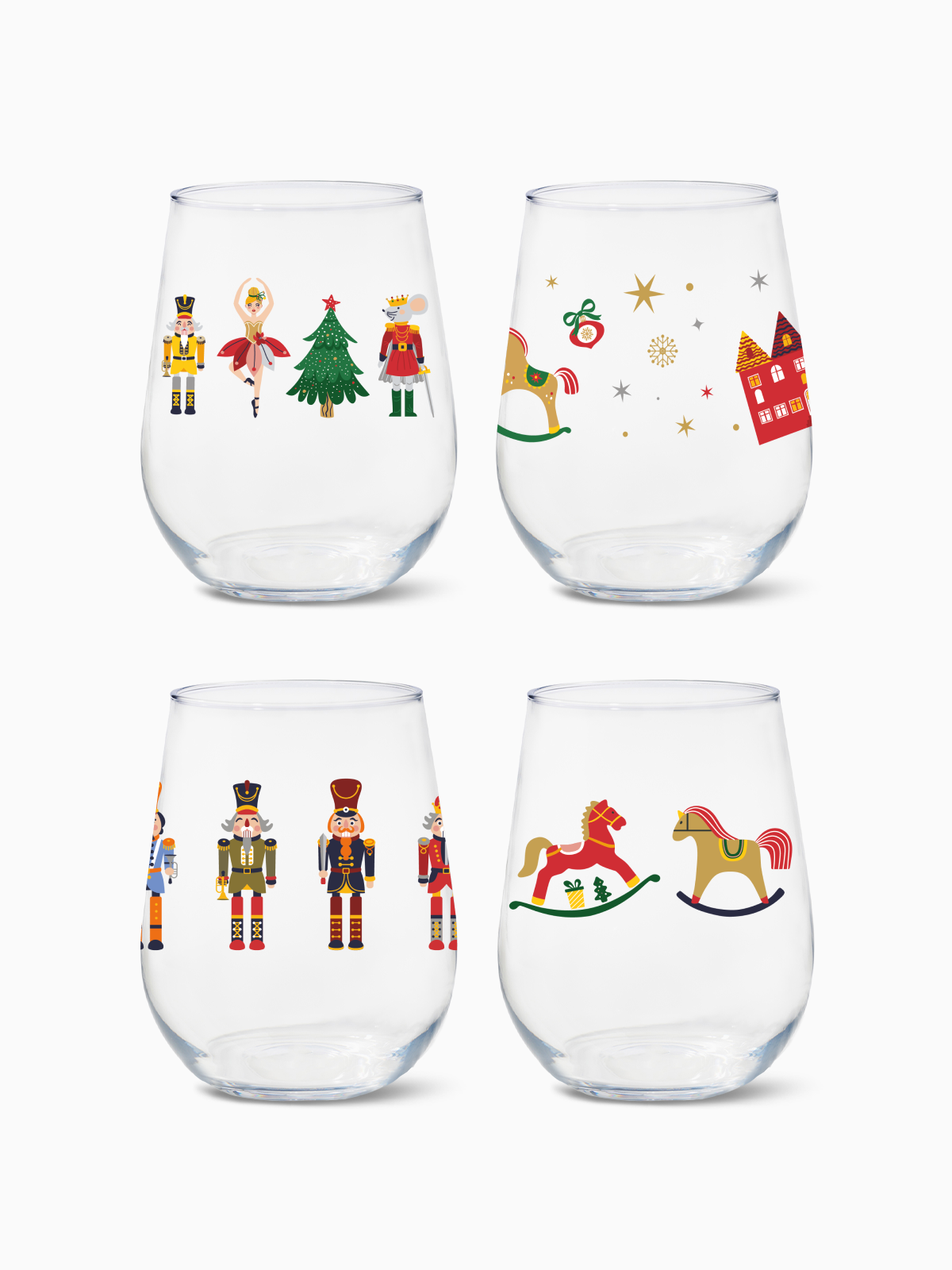 Nutcracker Noel - RESERVE 16oz Stemless Wine Tritan Copolyester Glass、mySite、camillekostekn