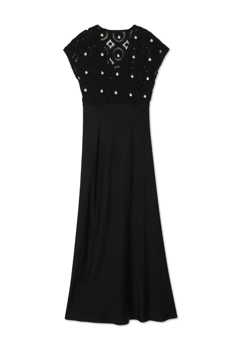 Black Crochet Shell Elodie Dress、mySite、solidvoid