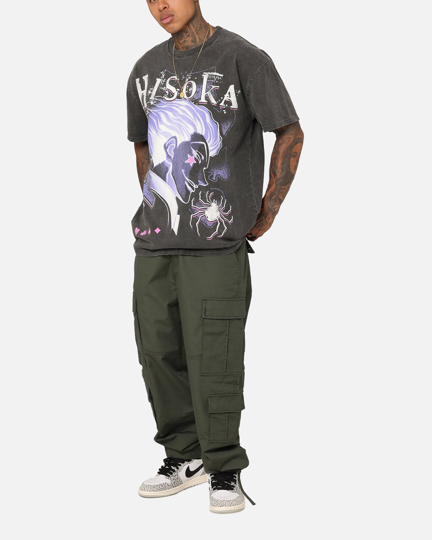 Goat Crew X Hunter X Hunter Hisoka Heavyweight Vintage T-Shirt Black Wash、mySite、zt4zffjzw