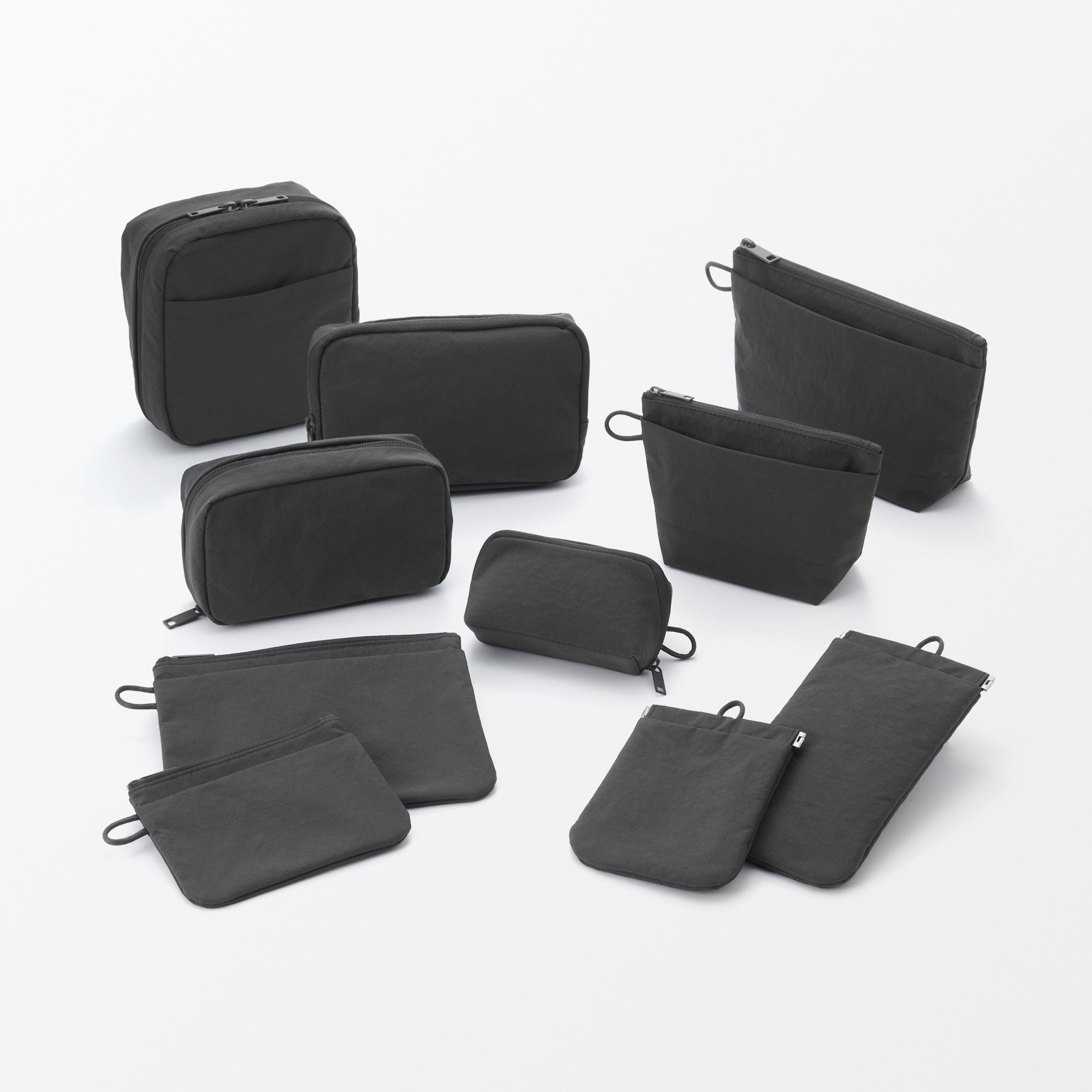  Wrinkled Nylon Wide-Opening Pouch - Medium、mySite、sugarbowlscore