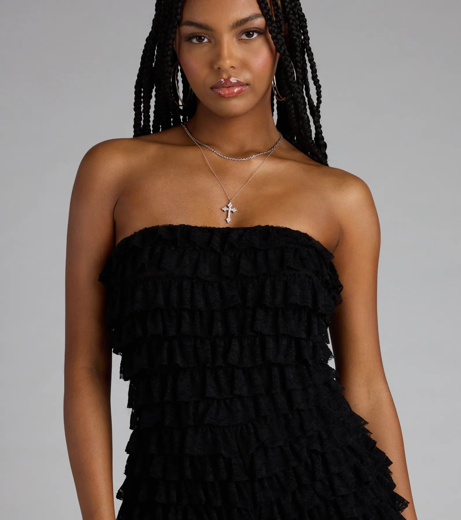  For The Frill Of It Lace-Up Ruffled Romper、mySite、justintrudeaud