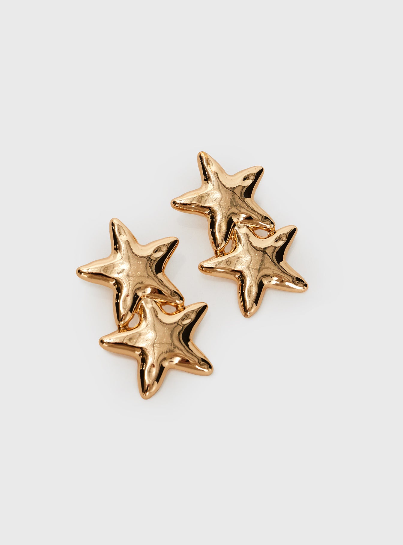 Double Star Earrings Gold、mySite、solidvoid