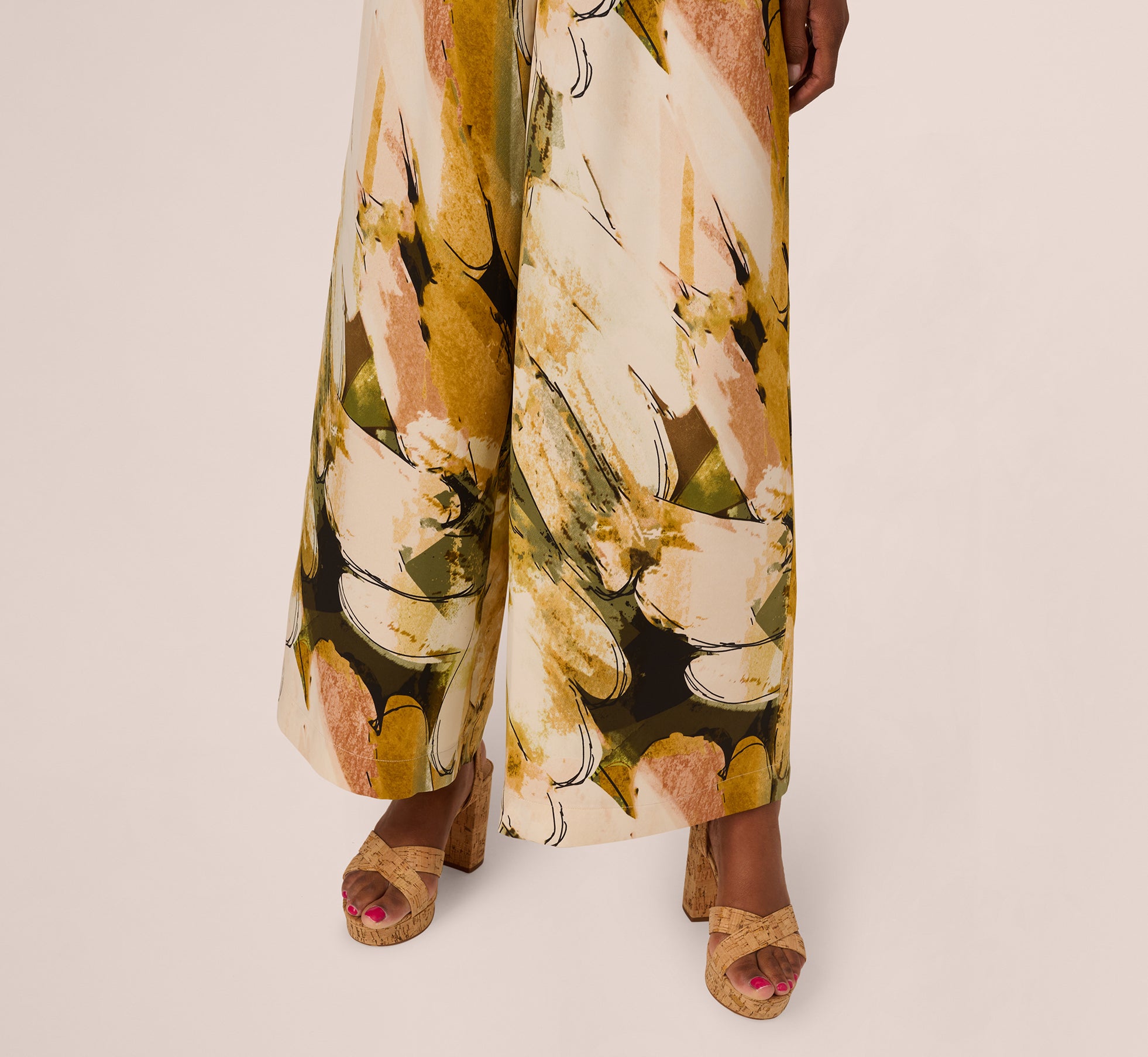 Wide Leg Satin Side Tie Pant In Oil Green Goldsmith、mySite、solidvoid