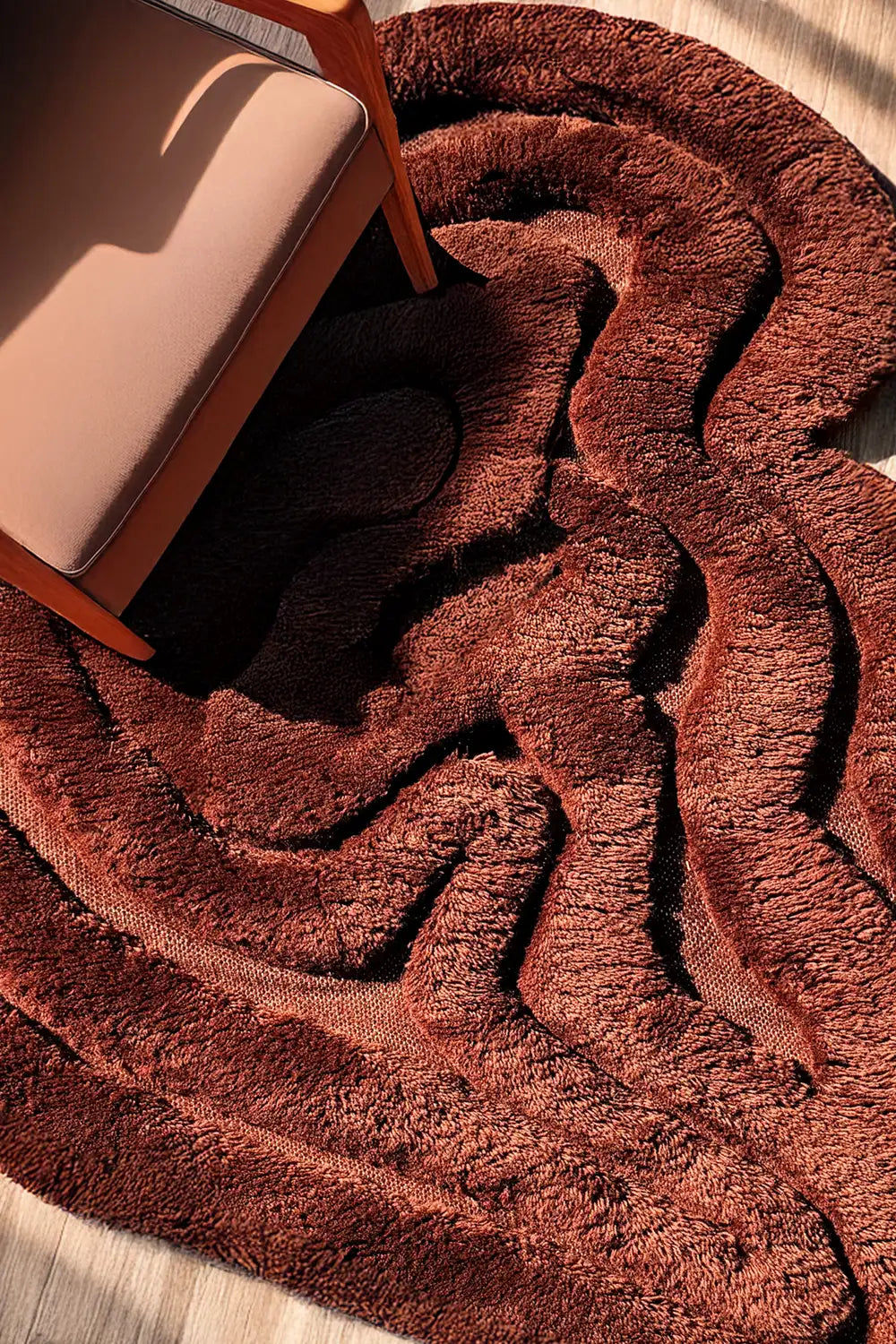 Rolling Tides Organic Shaped Shag Wool Rug、mySite、gigharbornorthrealestate