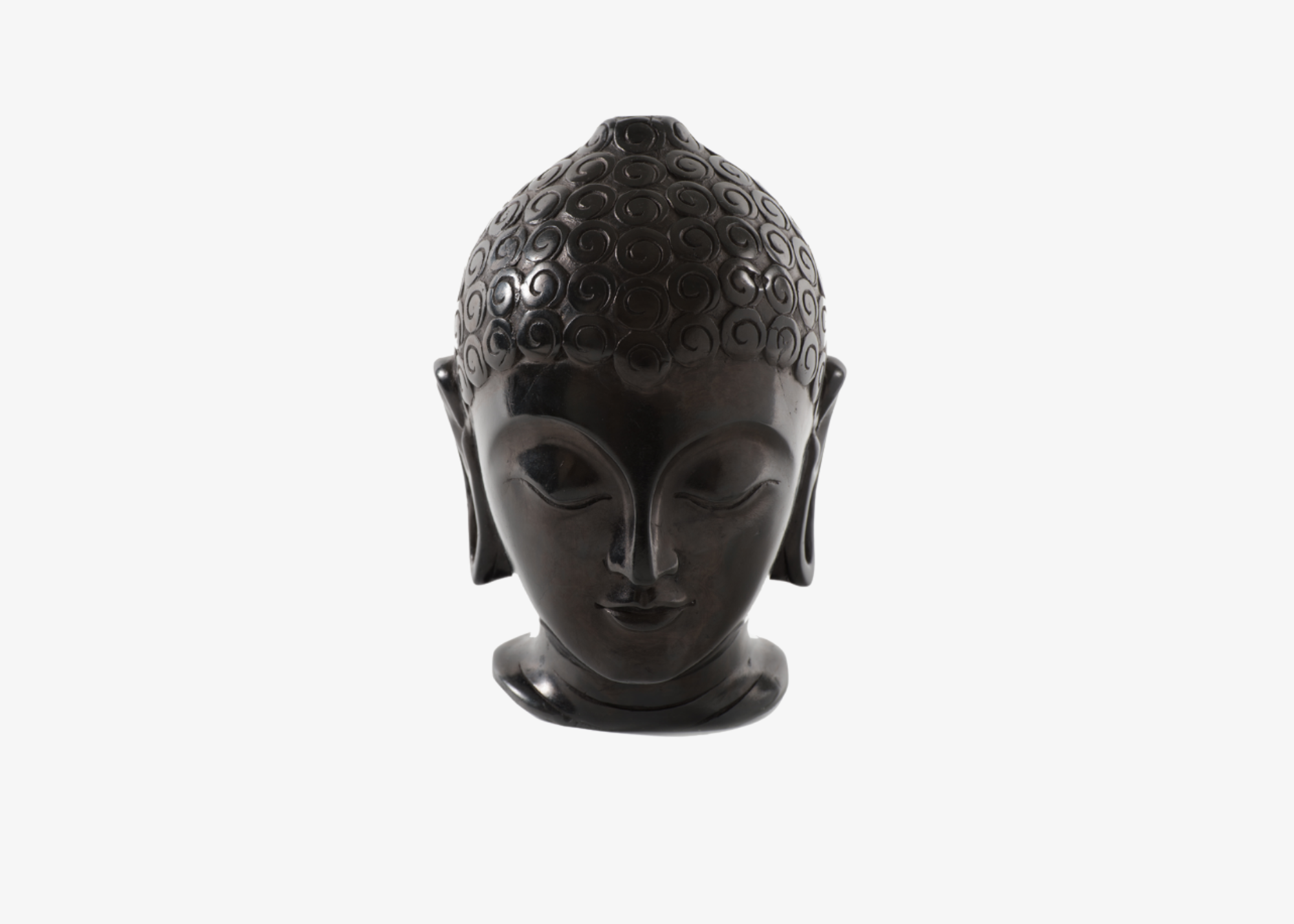 Buddha Head - Black Soft Granite (Medium, 23cm)、mySite、topwebapps