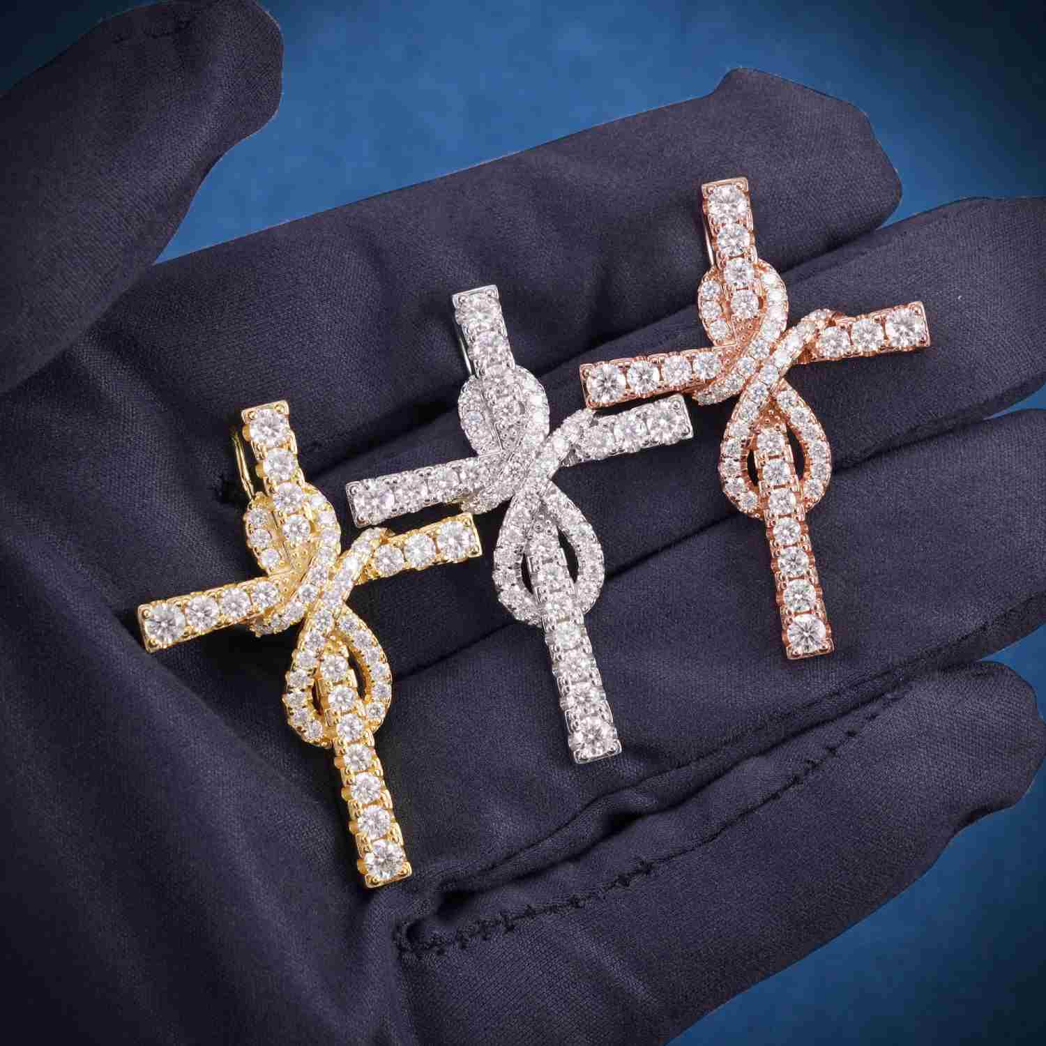 Moissanite Mini Infinity Cross Pendant 14K Gold、mySite、hinf8tx79