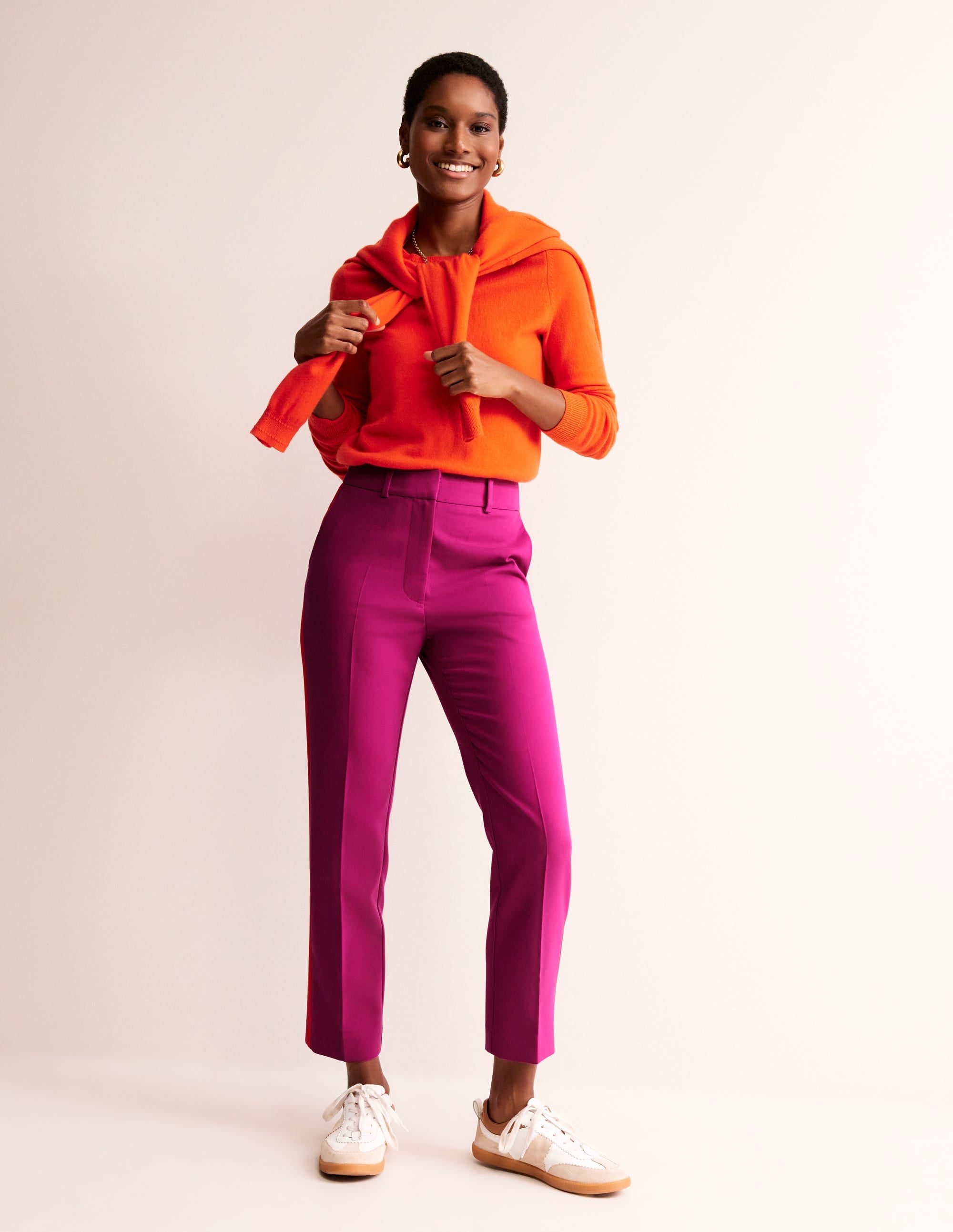  Kew Side Stripe Trousers-Rose Violet, Red Stripe、mySite、ashleygrahame