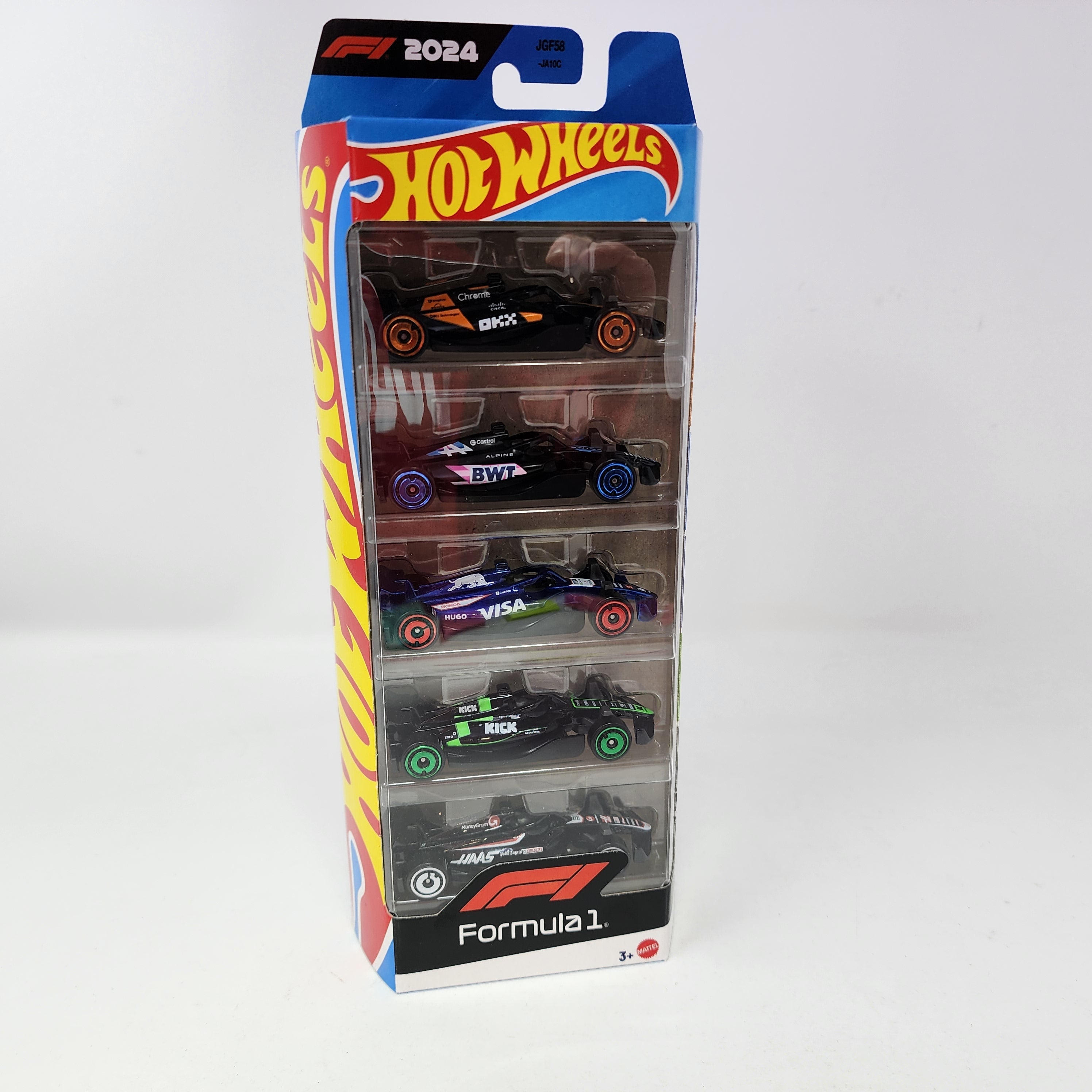 5 Pack * Hot Wheels 2024 Formula 1 McLaren, Alpine Red Bull, Haas, Sauber、mySite、hgirdovlk
