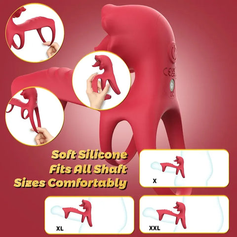 Triple-Ring Vibrating Cock Sleeve with App