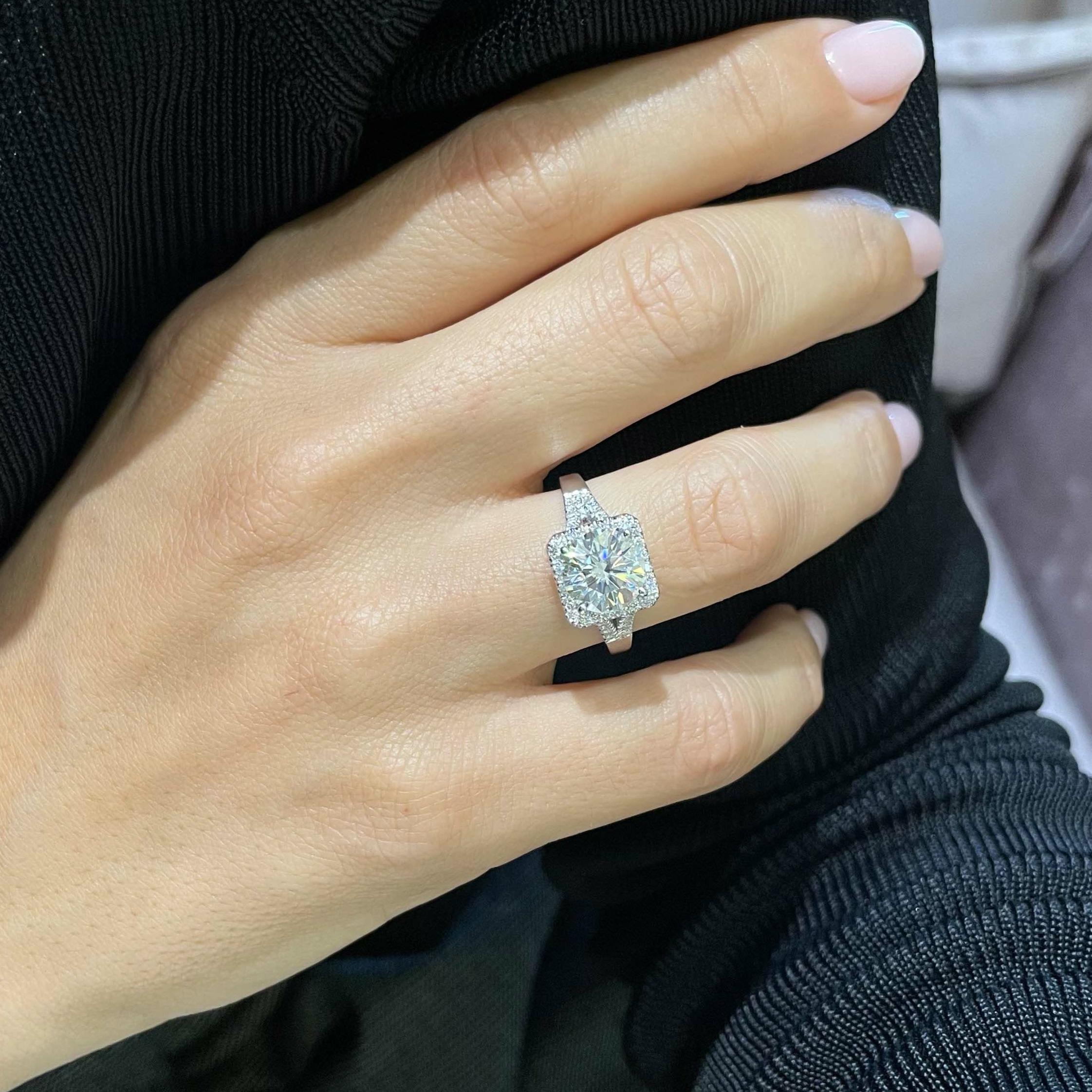 Addison Moissanite & Diamond Ring -14K White Gold、mySite、hinf8tx79