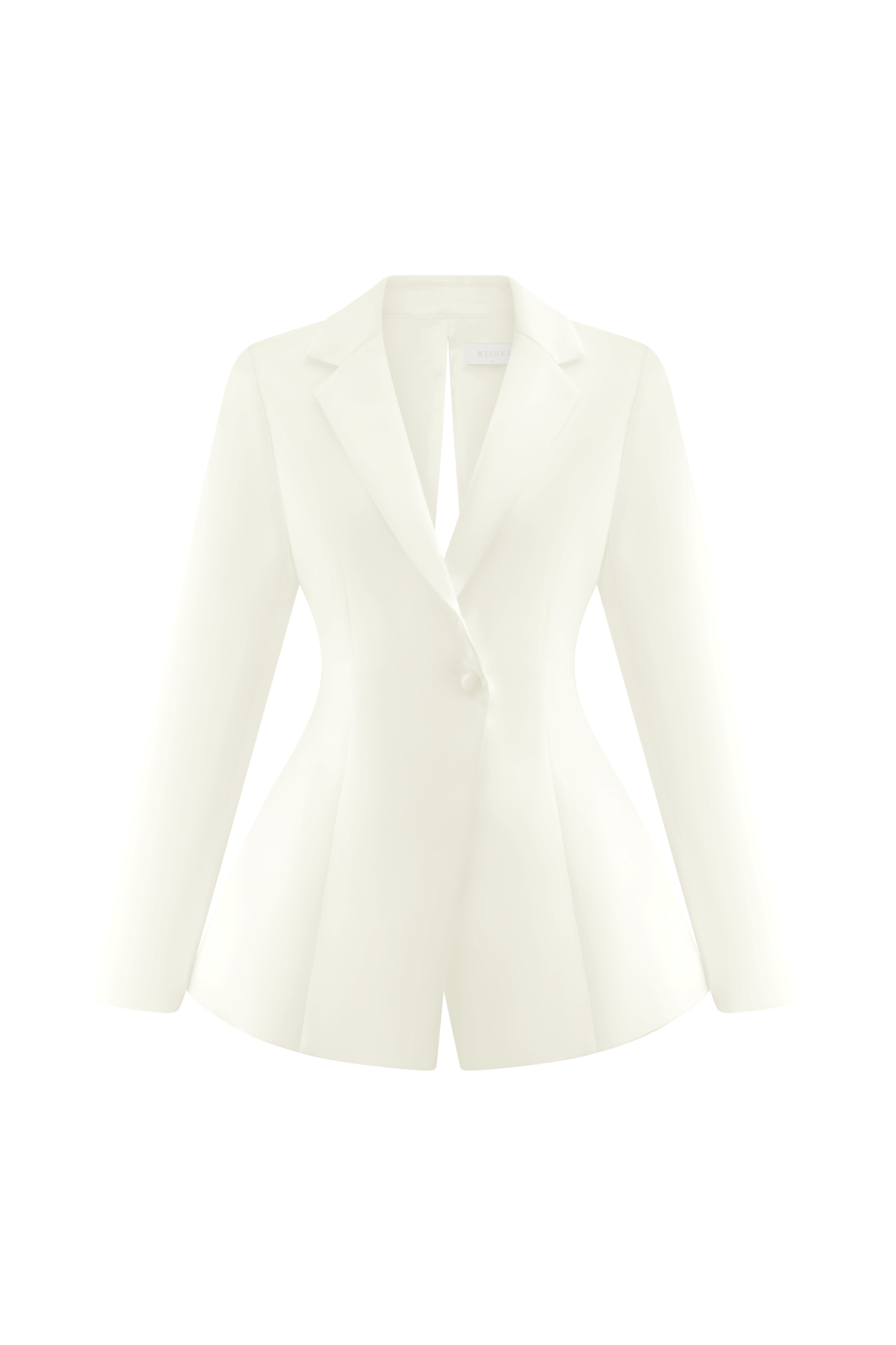 Ada Tailored Satin Blazer - Ivory、mySite、solidvoid