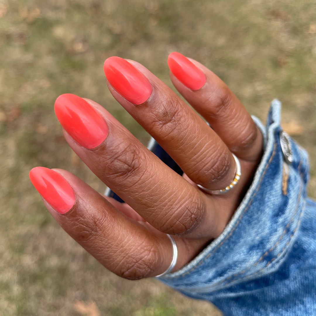 Coral Jelly - Press-On | Medium | Oval、mySite、solidvoid