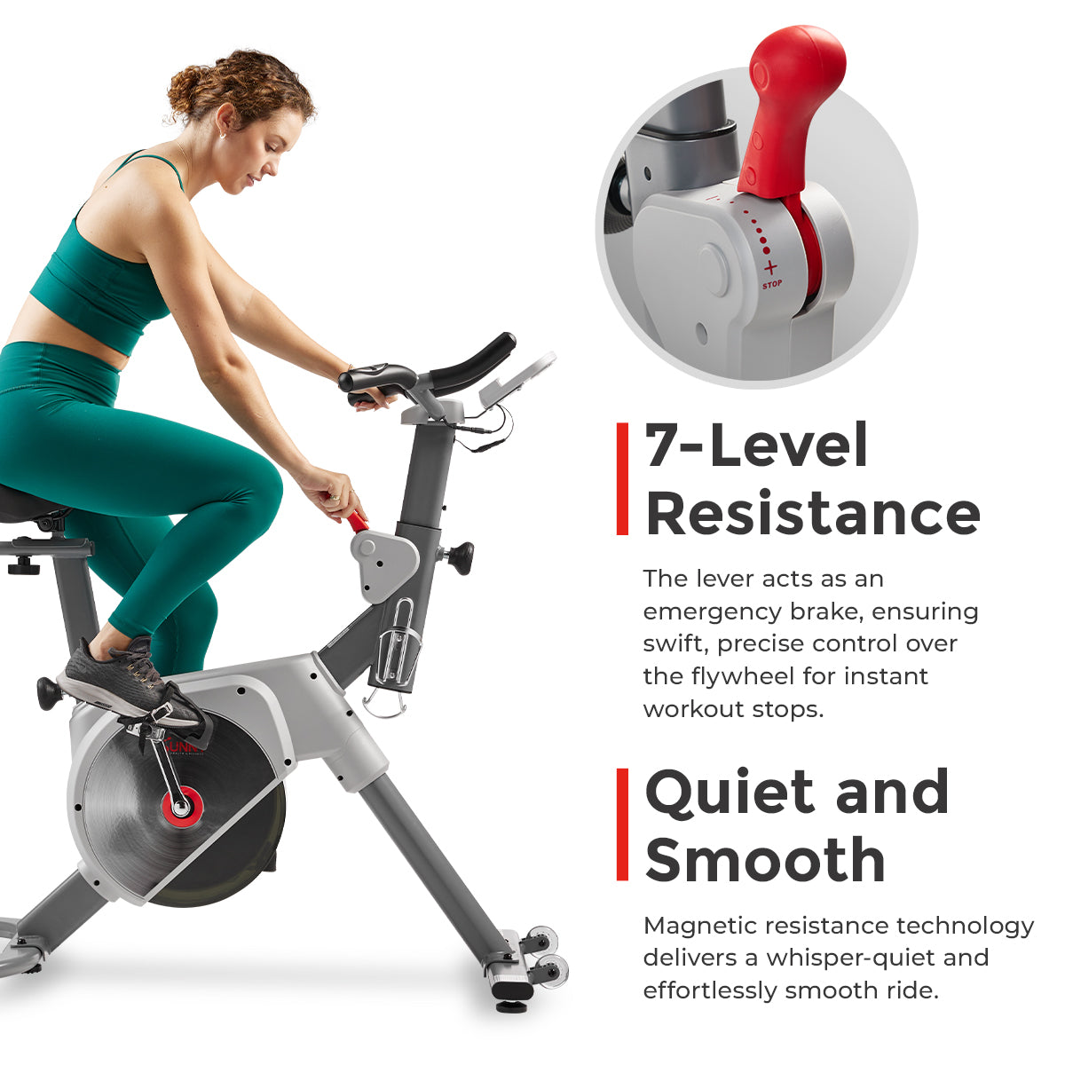  Smart Two-stage Transmission Magnetic Belt Drive Upright Exercise Bike、mySite、ghnorth