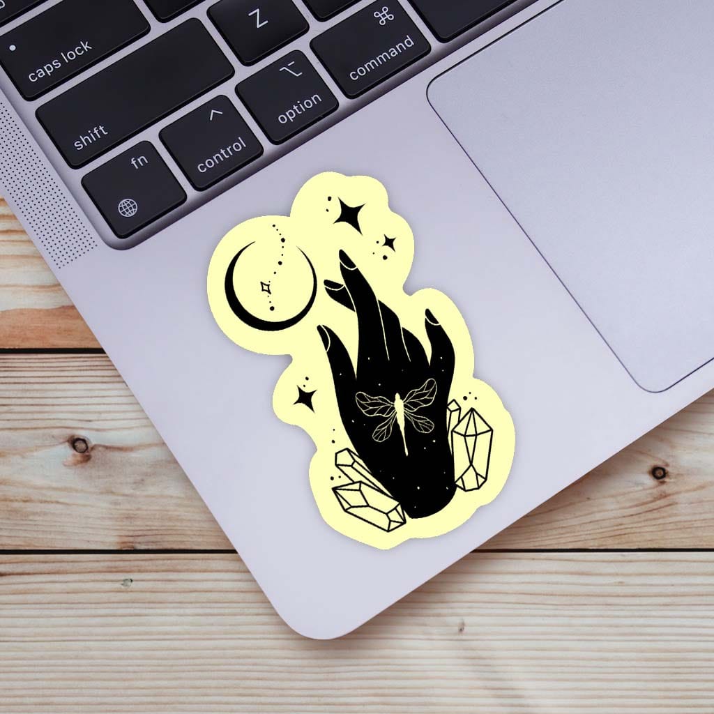  Mystic Crystals, Dragonfly, Moon, and Stars Sticker - Yellow、mySite、elrpsem3k