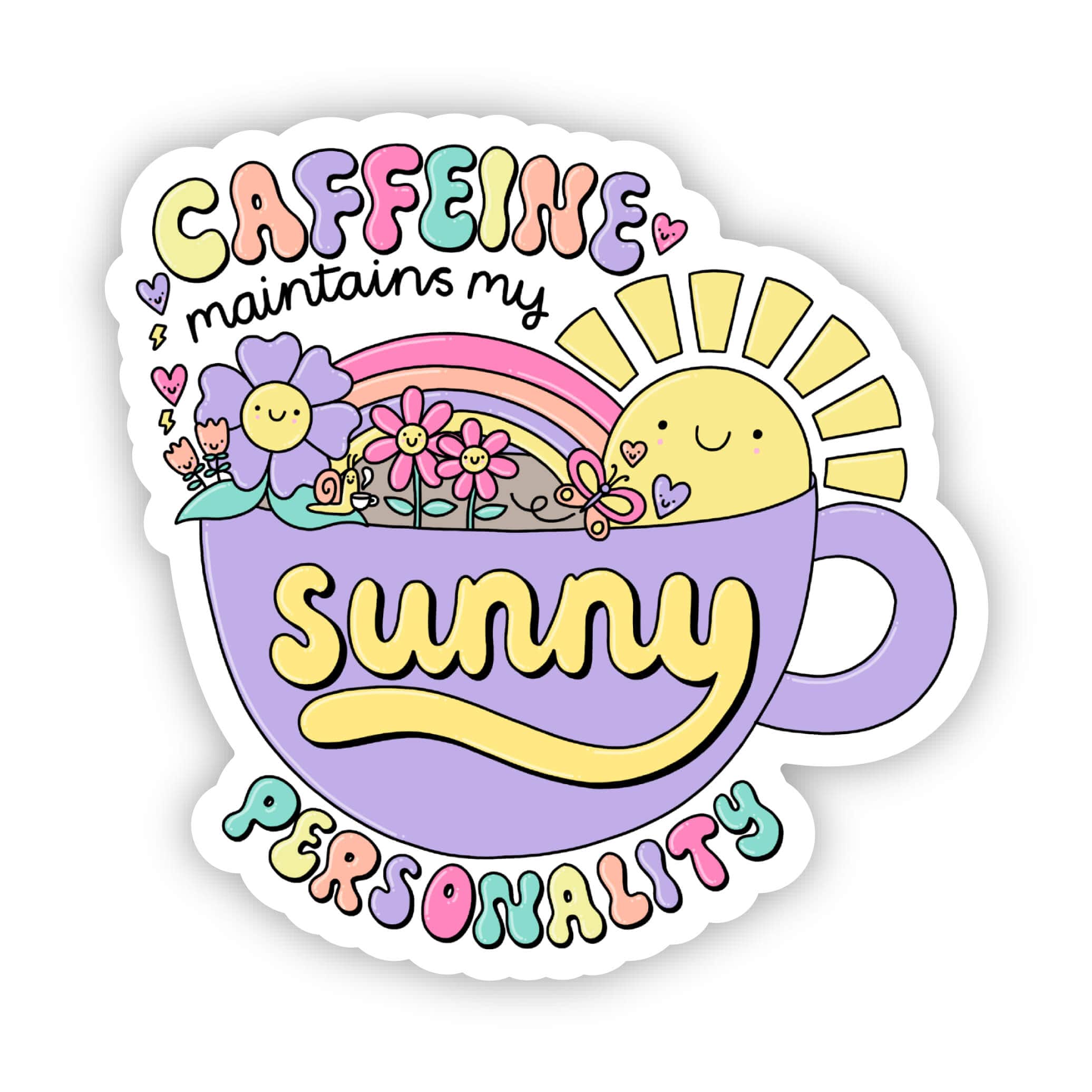  Caffeine maintains my sunny personality sticker、mySite、ghnorth