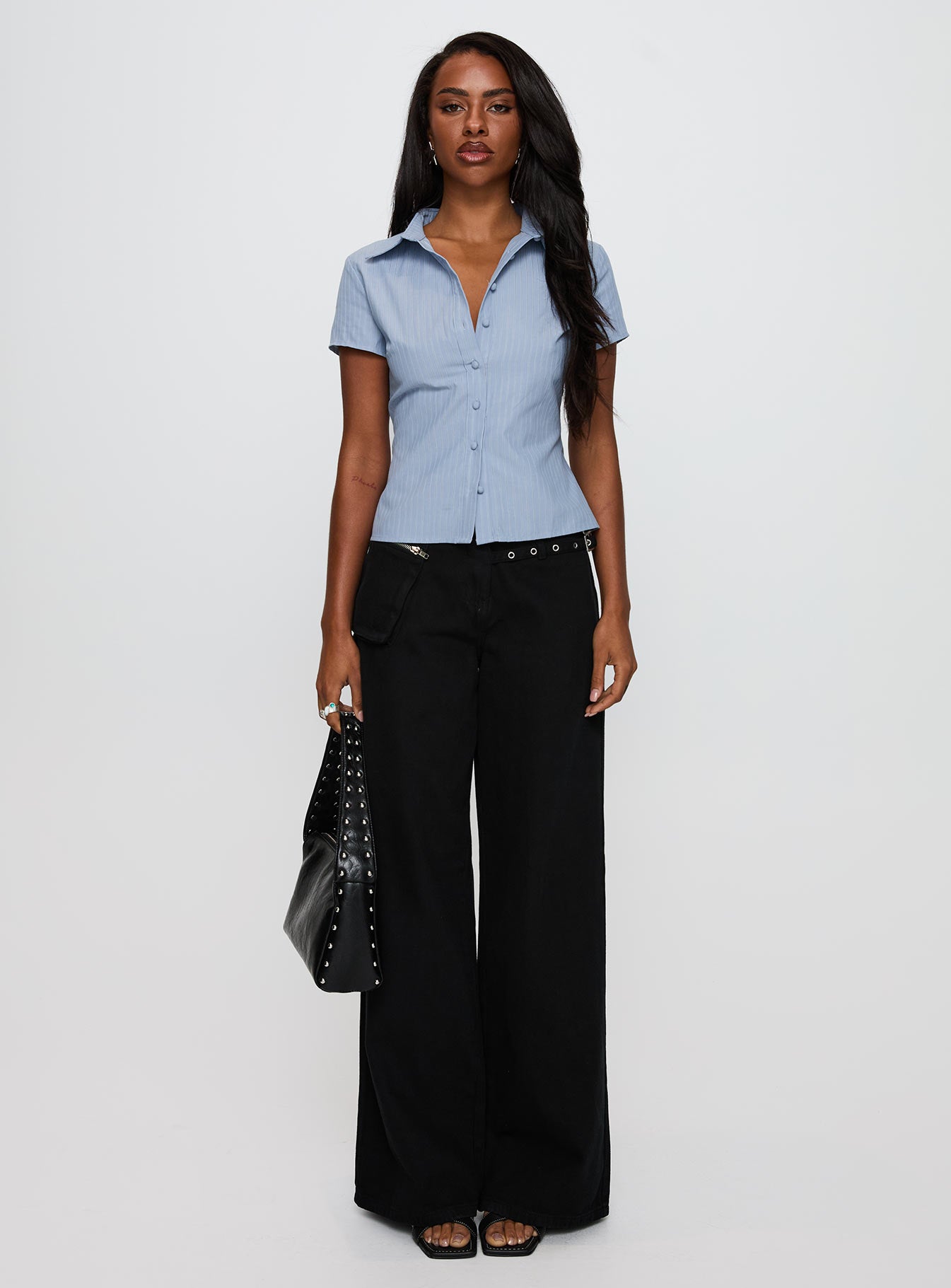 Lift Off Button Up Top Blue、mySite、solidvoid