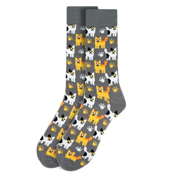 Kitten Cats All Over Crew Socks, 2 Colors, Quality, Unisex、mySite、g9winljtr