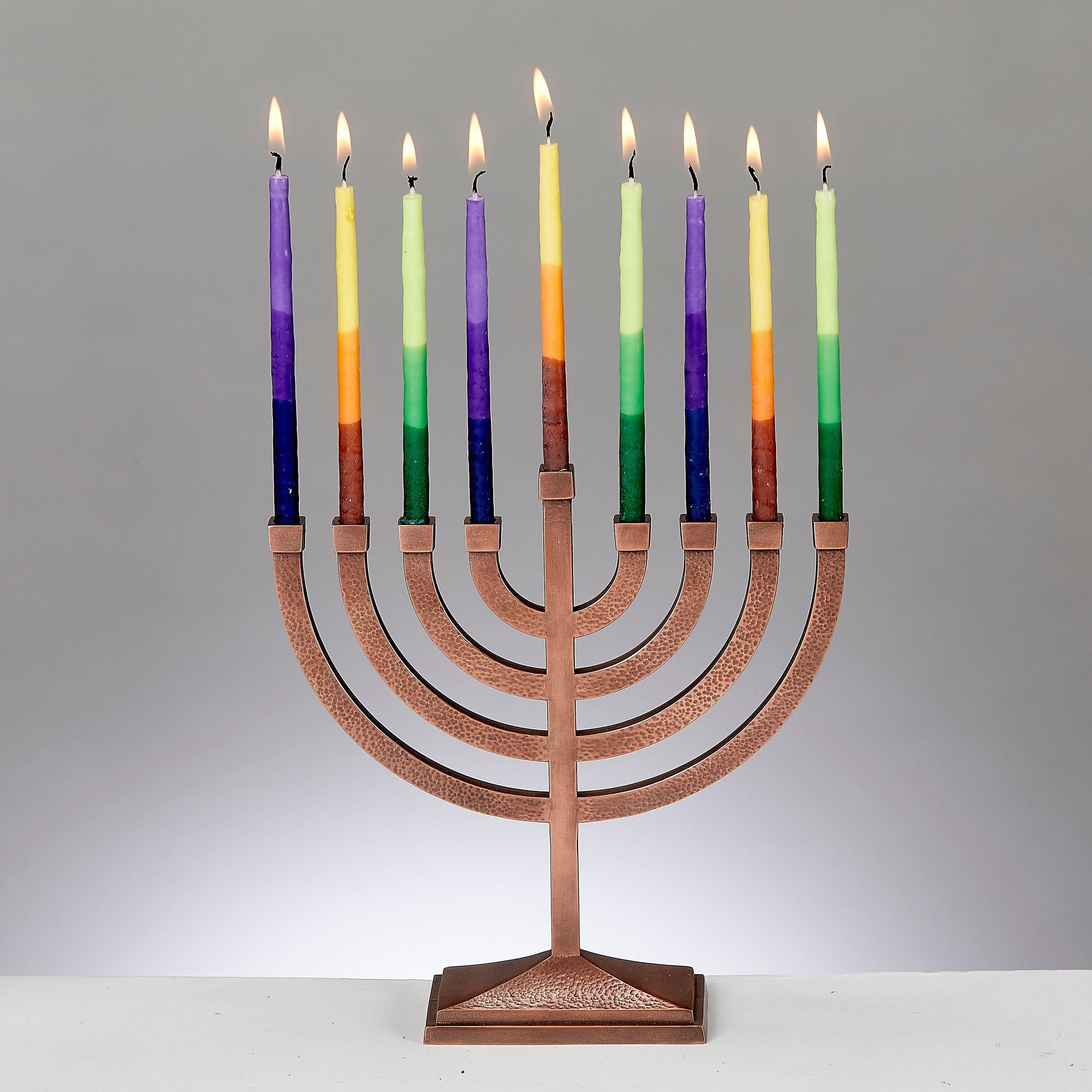 Traditional Aluminum Hammered Menorah - Copper、mySite、topwebapps