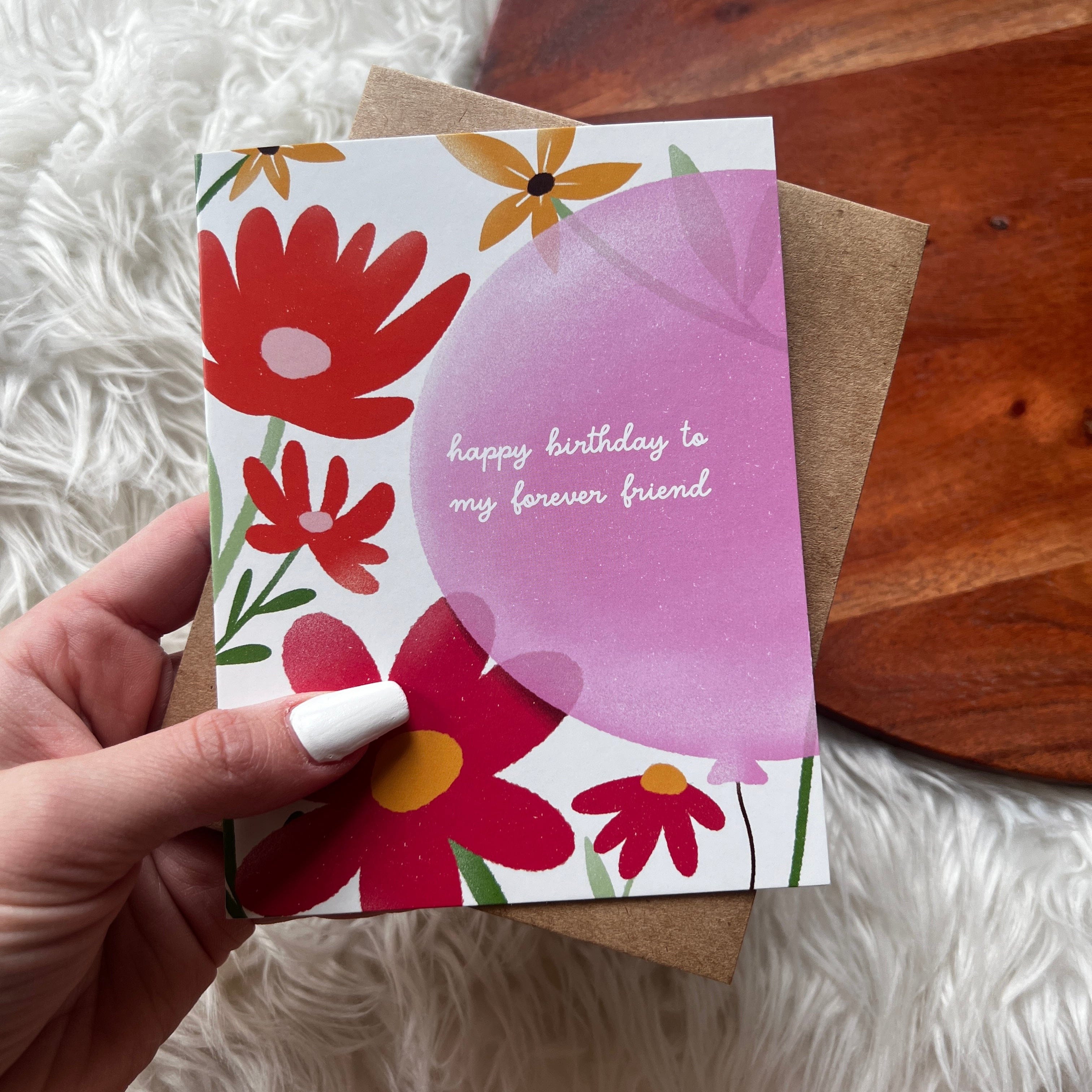  Happy Birthday To My Forever Friend Floral Greeting Card、mySite、elrpsem3k