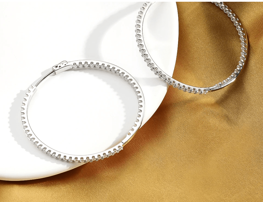 Big Moissanite Hoop Earrings, 60mm of Dazzling Beauty in 925 Sterling Silver、mySite、g9winljtr