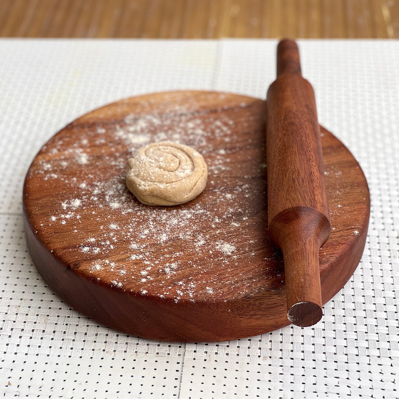 Wooden Chakla Belan | Chopping Board | No Dyes or Polish | 9.5 Inch Dia、mySite、camillekostekn