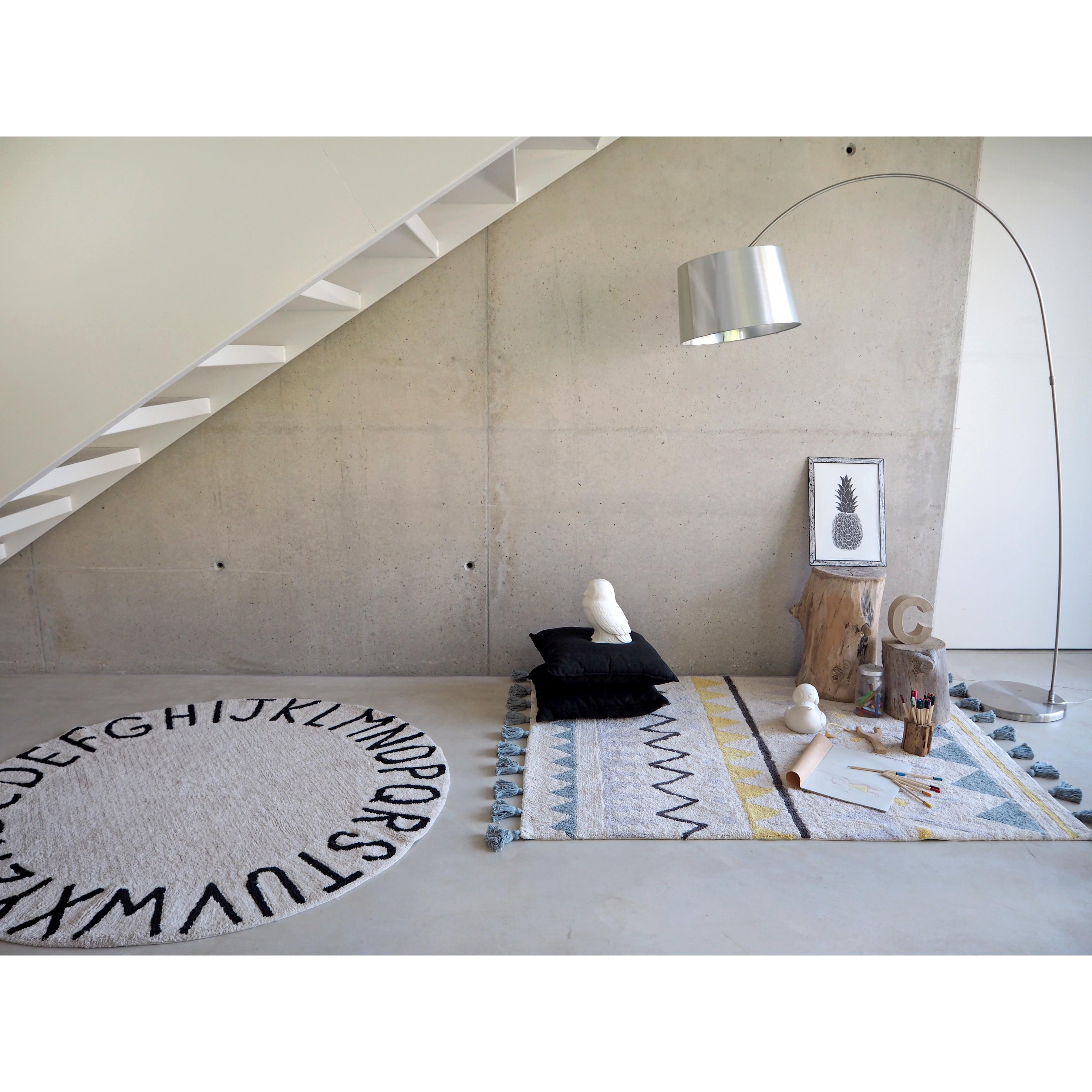 Round ABC Natural Black Machine Washable Kids Area Rug、mySite、gigharbornorthrealestate