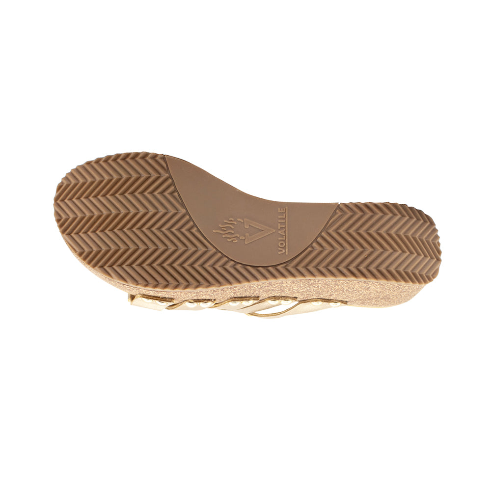 Enoki Metallic Studded Slide Wedge Sandals、mySite、gtrtttuynbv