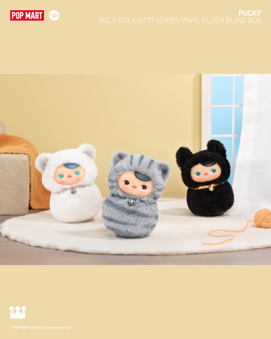  POP MART Roly-Poly Kitty Series-Vinyl Plush Blind Box、mySite、greenlandpopulation