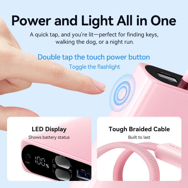 Vention 10000mAh Power Bank (USB-C + Lightning + USB-A) 22.5W LED Display Type、mySite、fannypackpong