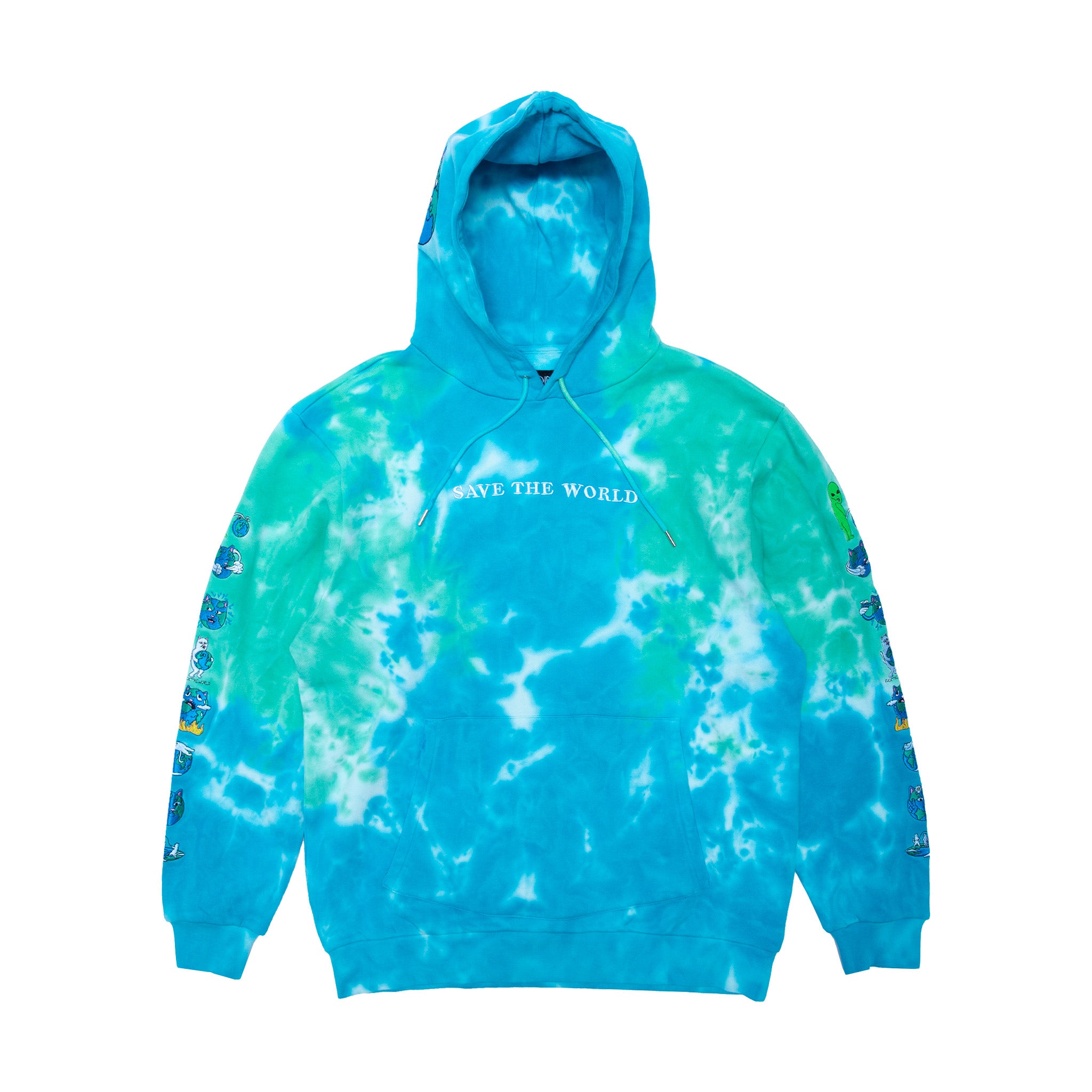  Save the World Embroidered Hoodie (Aqua/Green Tie Dye)、mySite、merchandisen