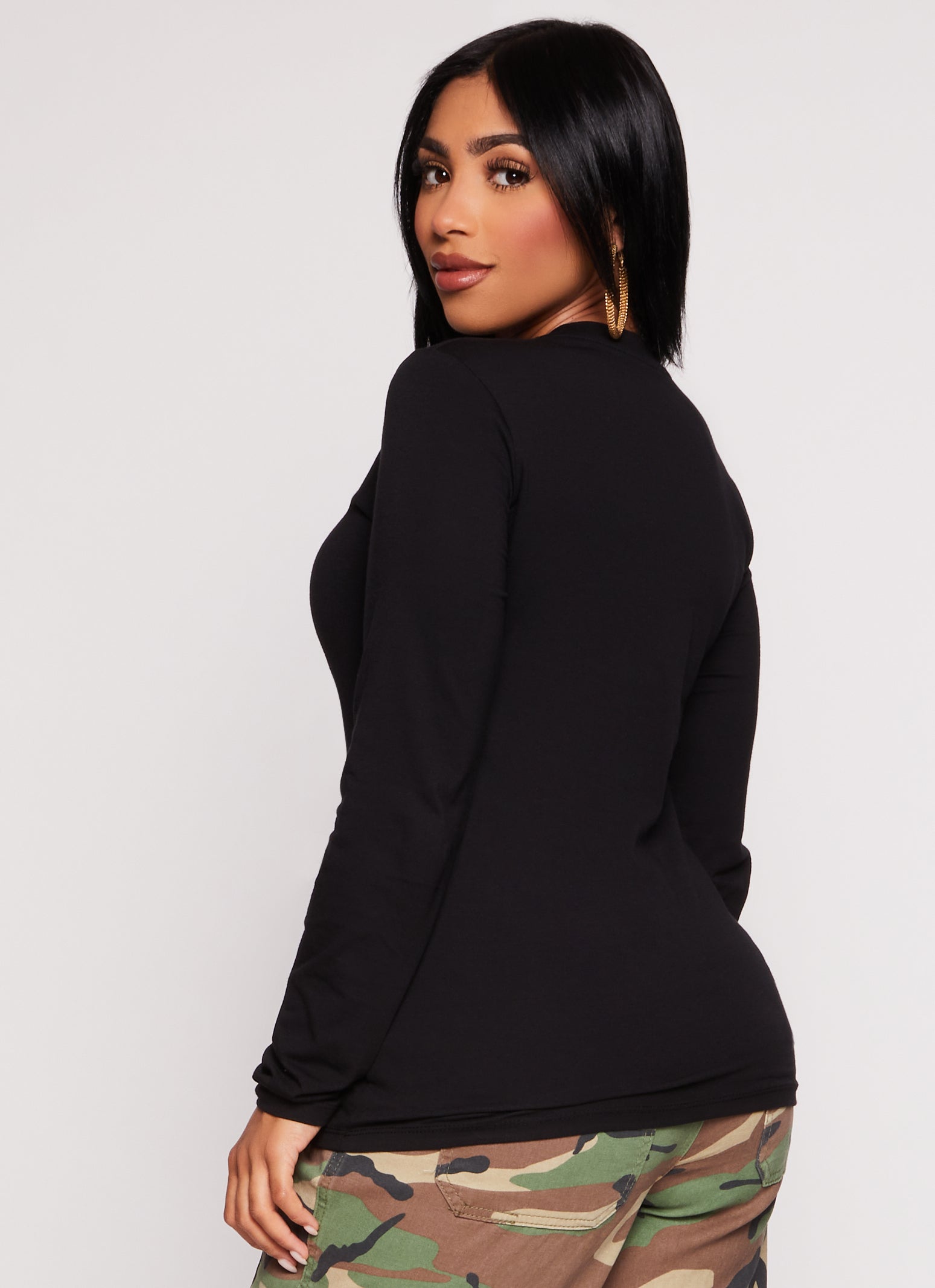 Basic Crew Neck Long Sleeve T Shirt、mySite、camillekostekn