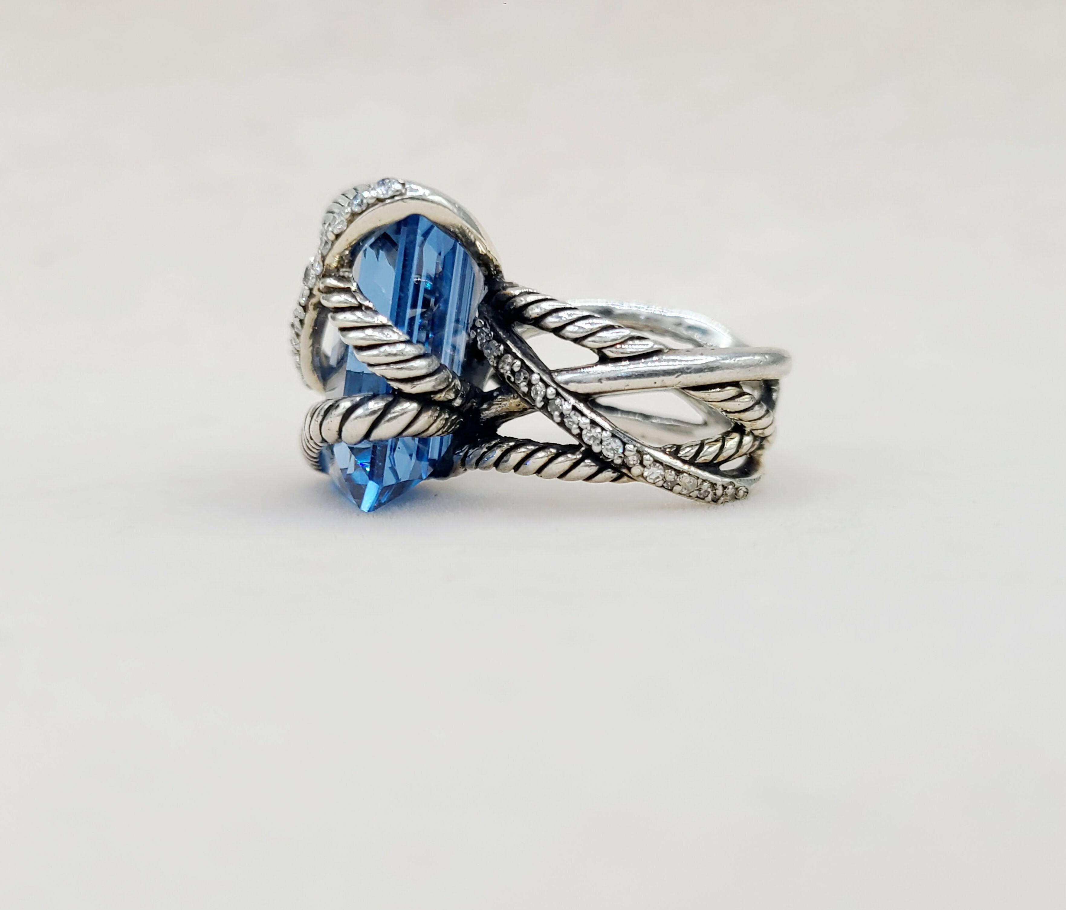 David Yurman Cable Wrap Ring Hampton Blue Topaz、mySite、hinf8tx79