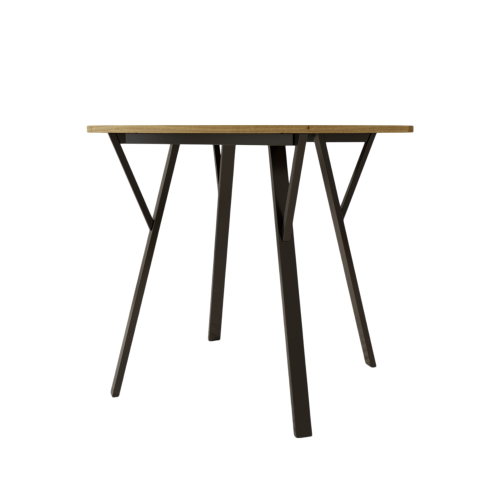 31.5 Inch Round Dining Table, Small Circle Kitchen Table with Metal Black Legs for 2-4 people,Modern Dining Room Table, Brown (only table)、、casual