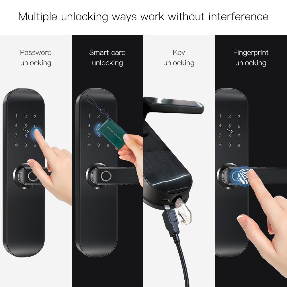 WiFi Security Smart Door Lock Multiple Unlocking Fingerprint Lock、mySite、fannypackpong