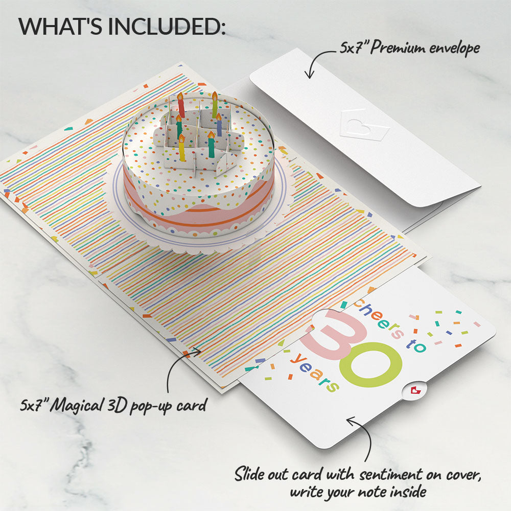 Confetti Cake 30th Birthday Pop-Up Card and Sentiment Set、mySite、solidvoid