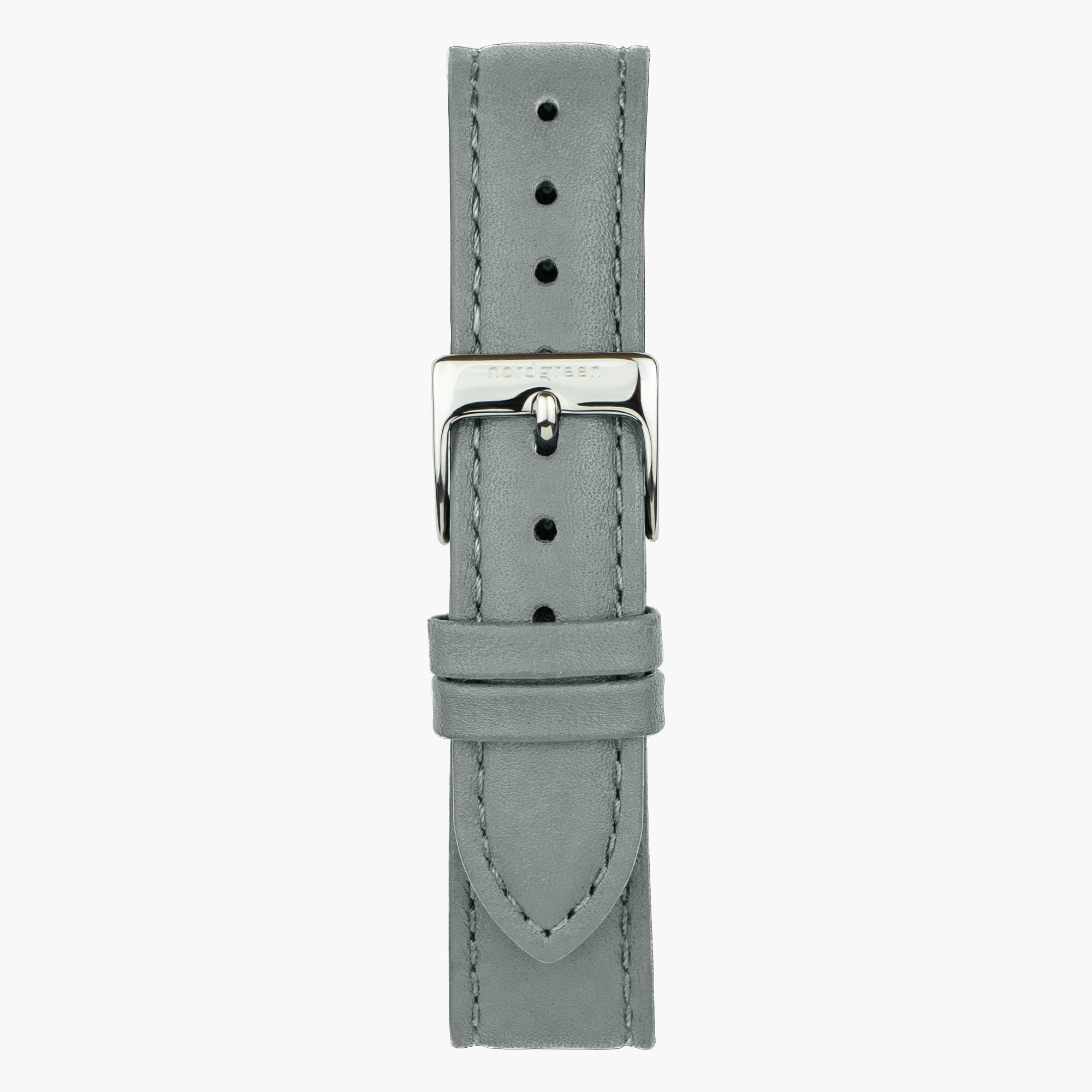 Grey Leather Watch Strap - Silver - 28mm、mySite、botmansion