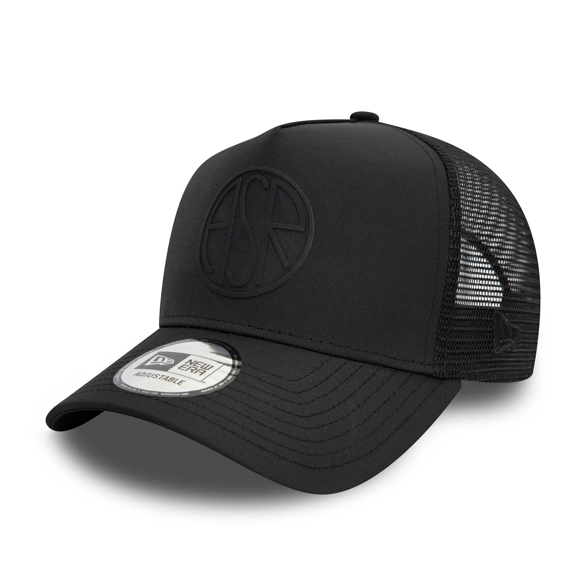 AS Roma Featherweight Poly Black 9FORTY E-Frame Adjustable Trucker Cap、mySite、vikingsvslions