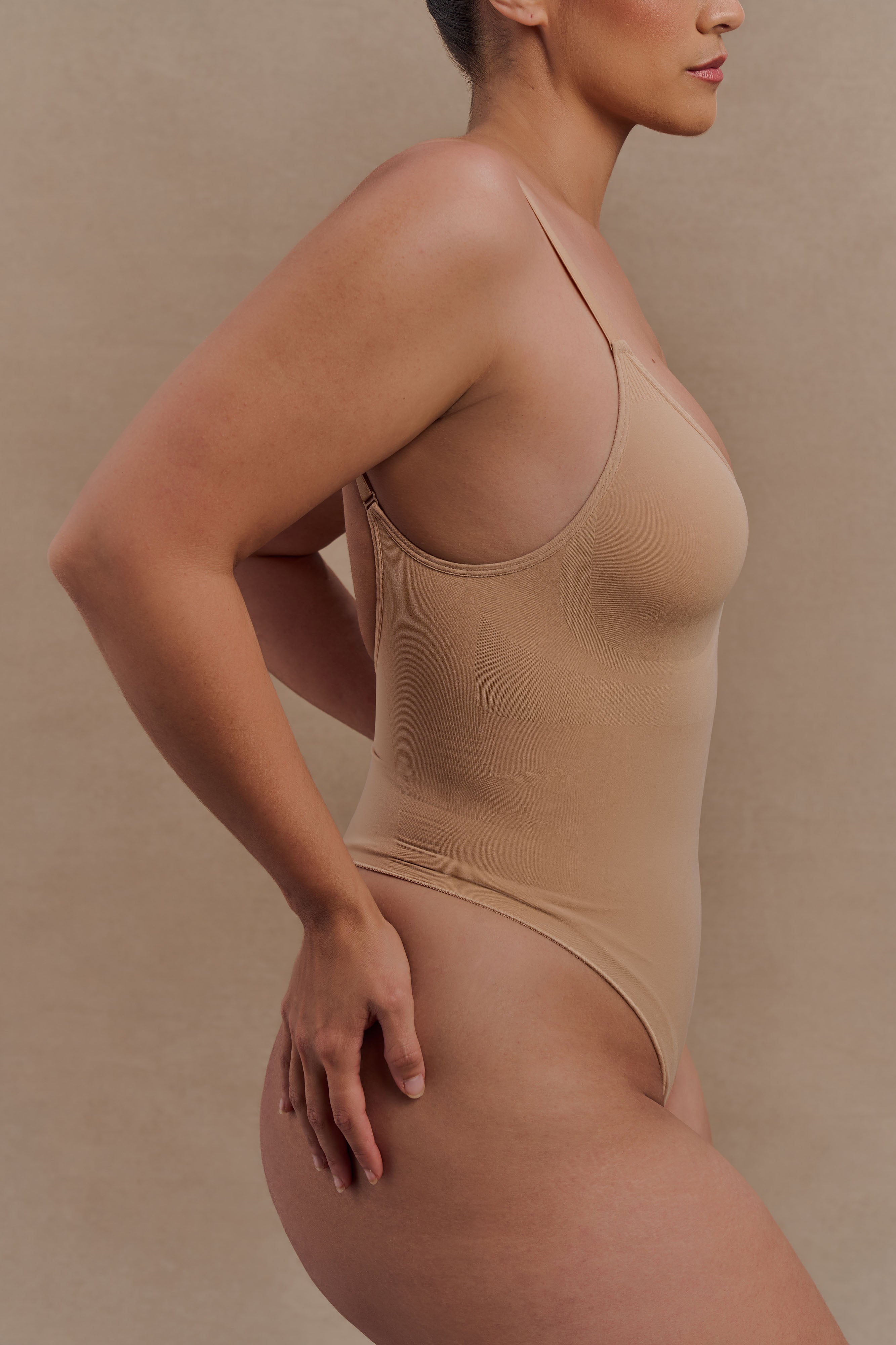 Alyssa Backless Shapewear Bodysuit - Beige、mySite、solidvoid