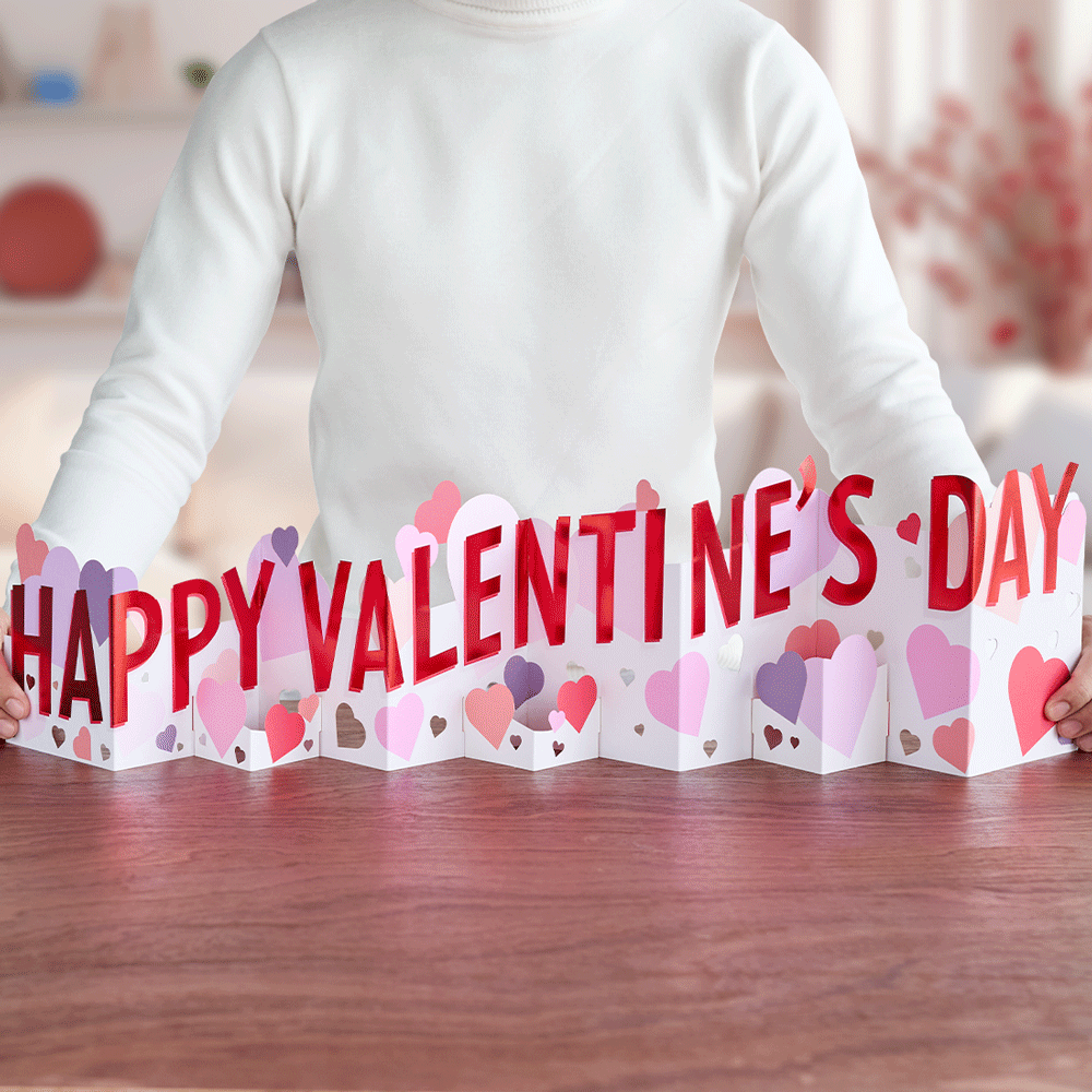 Happy Valentine's Day Loooooong Card™ (Expands to 2 feet)、mySite、solidvoid